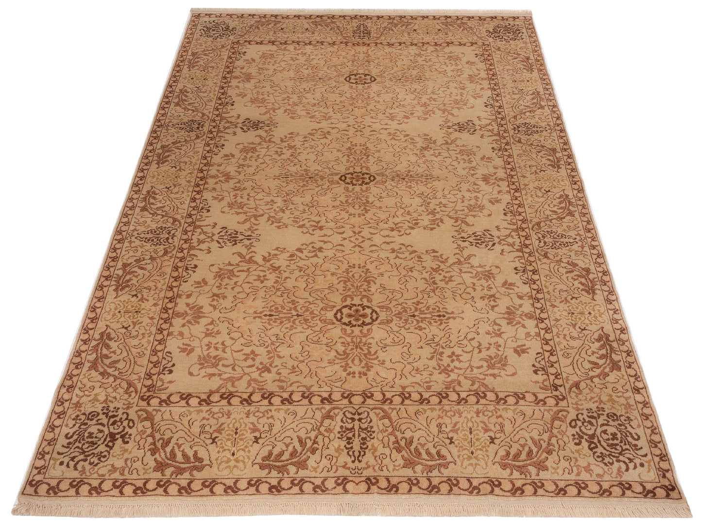 Antique Loom 117197 Cream Cream 6.9x9.7 Hand Knotted Rug