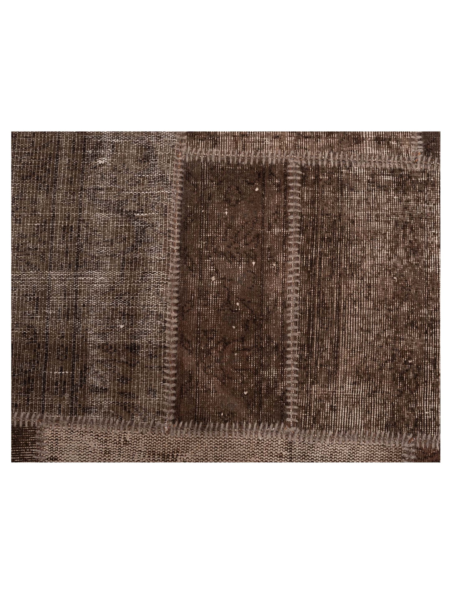 Turkish Vestige Patchwork 110185 Dark Brown 6x9 Hand Knotted Rug