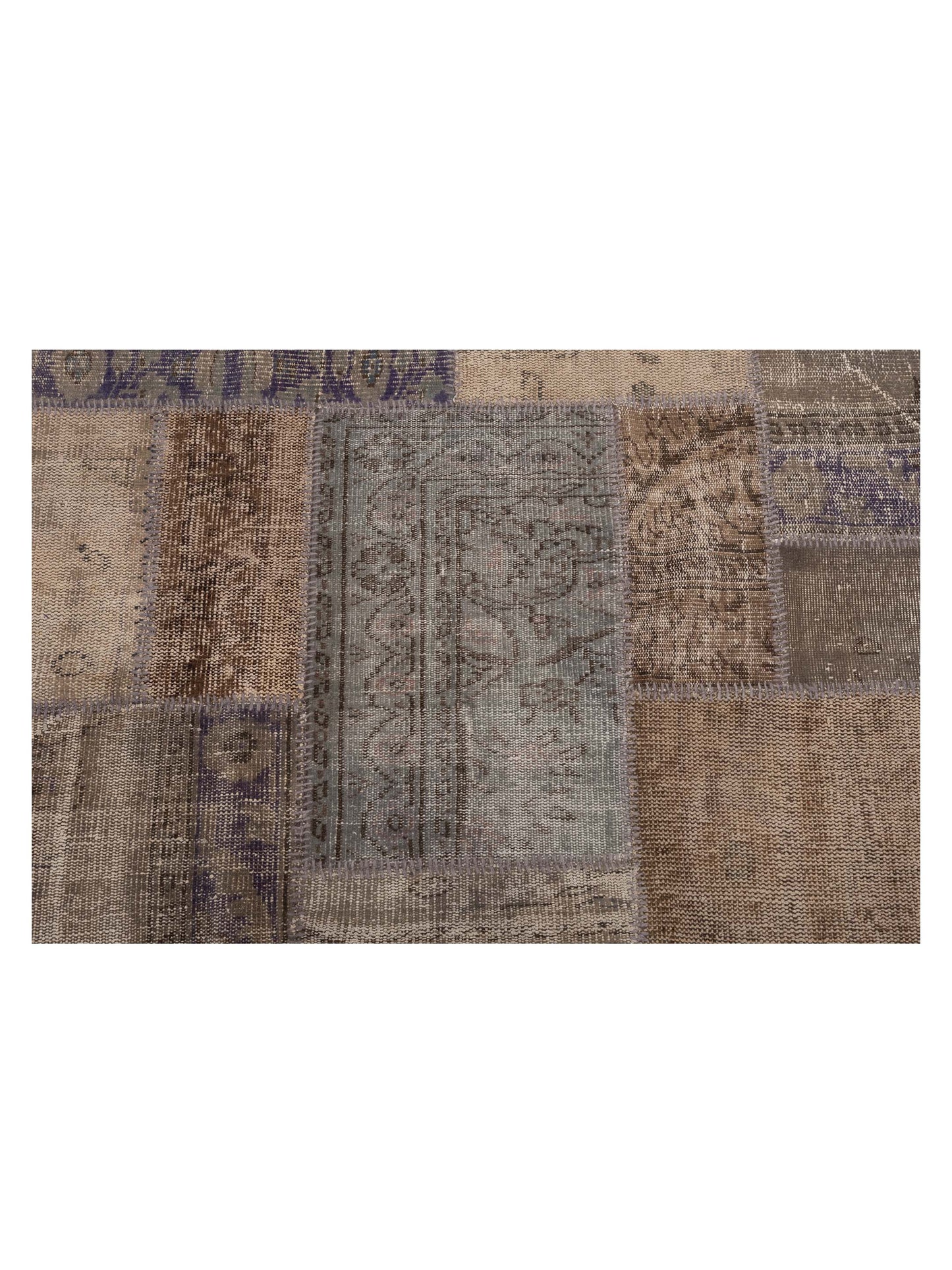 Turkish Vestige Patchwork 111628 Gray 8.3x9.11 Hand Knotted Rug