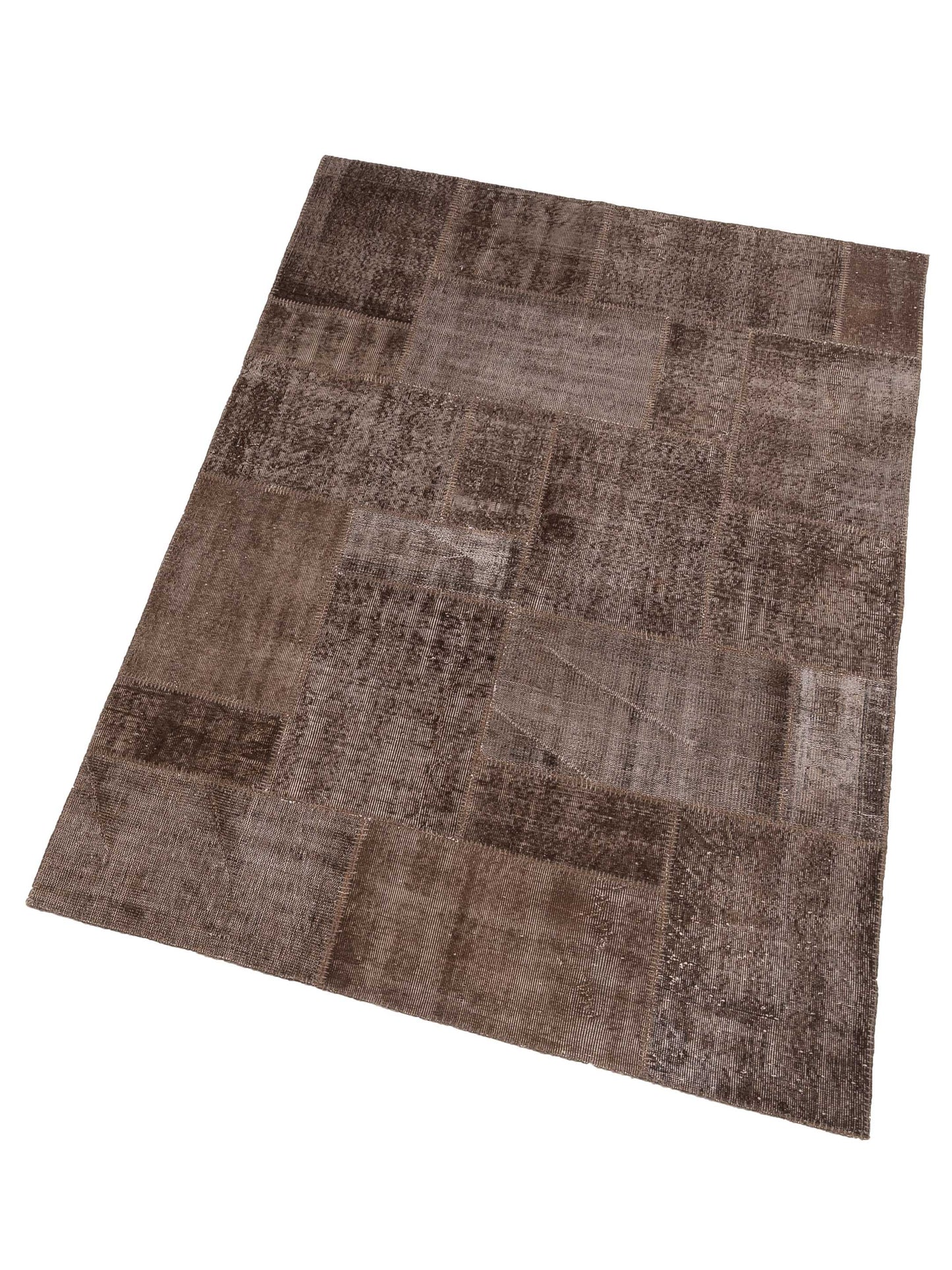 Turkish Vestige Patchwork 110214 Dark Brown 6x9 Hand Knotted Rug