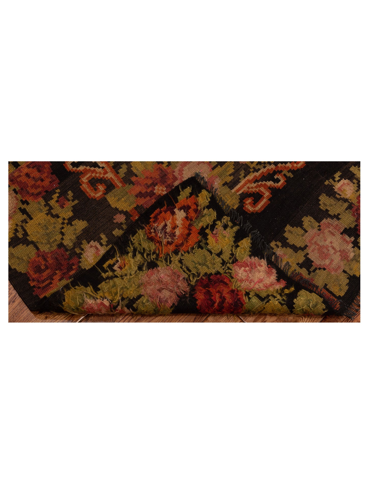 Old Basserabian Kilim 75752 Black 5.11x10.4 Hand Woven Rug