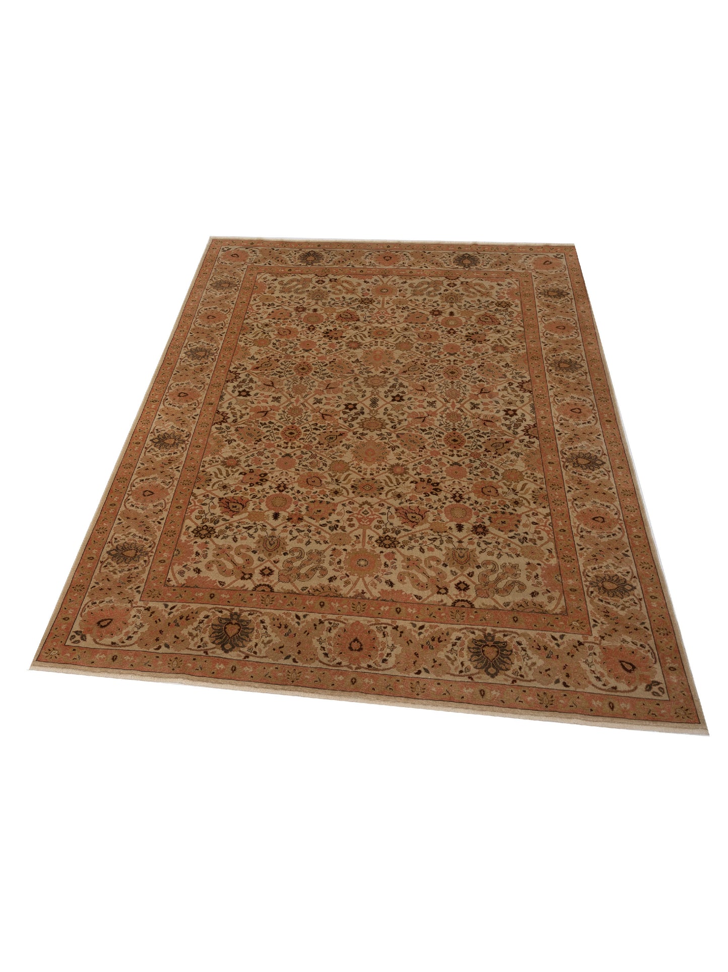 Antique Loom 108197 Ivory Ivory 9.4x12.6 Hand Knotted Rug