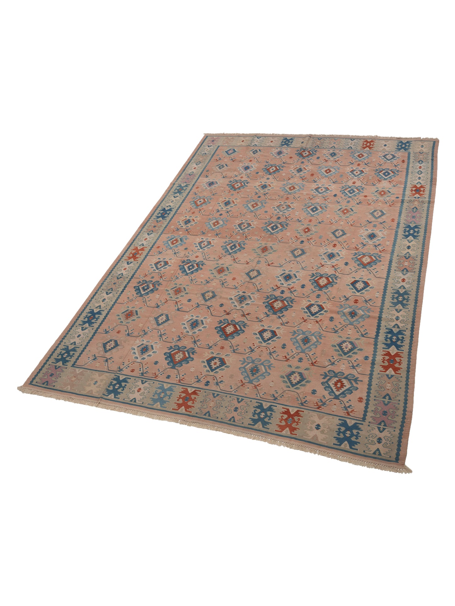 Transilvanian Kilim 57859 Pink Silver 9.1x12.2 Hand Woven Rug