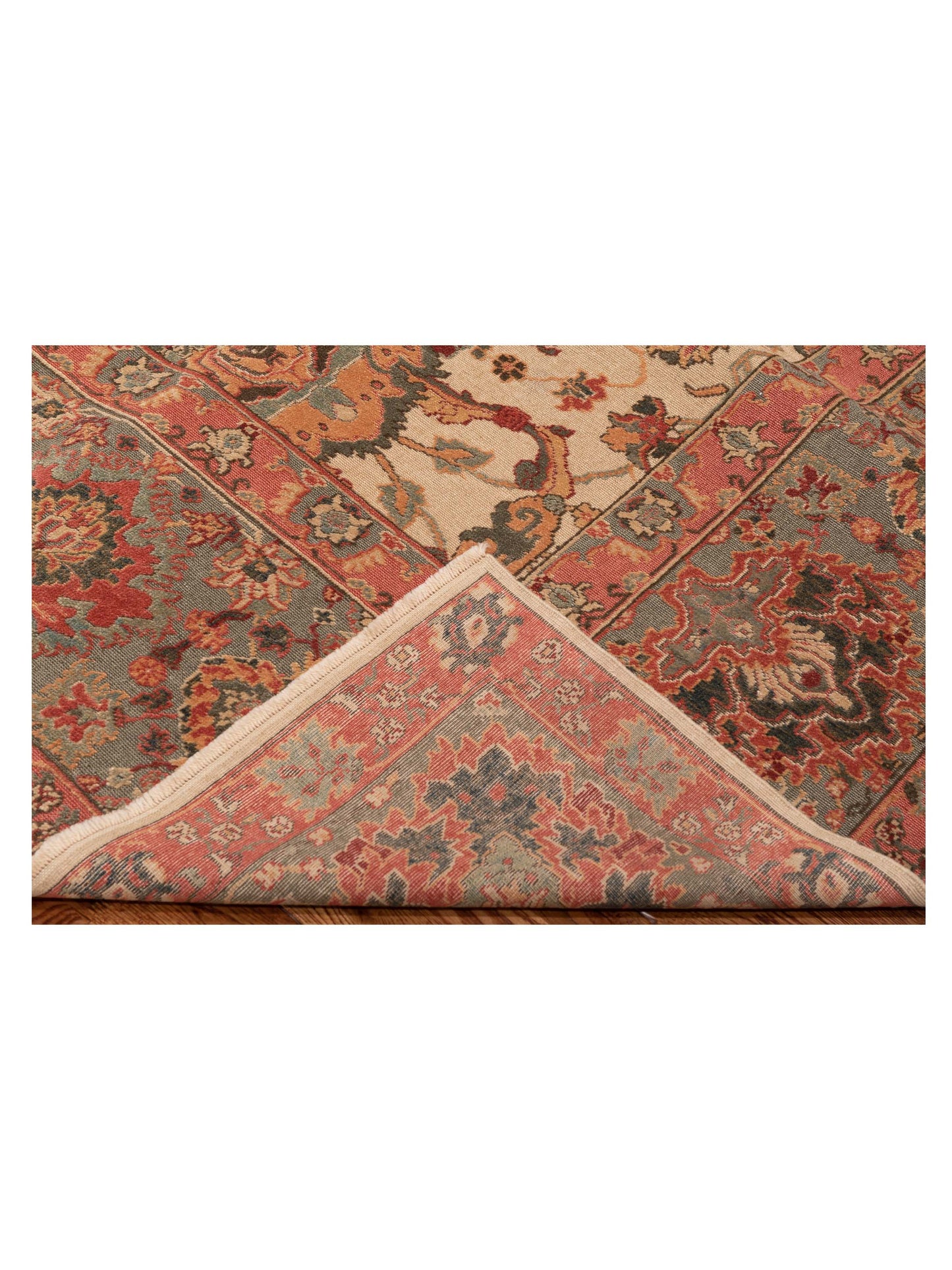 Antique Loom 104377 Beige Green 9.4x12.9 Hand Knotted Rug