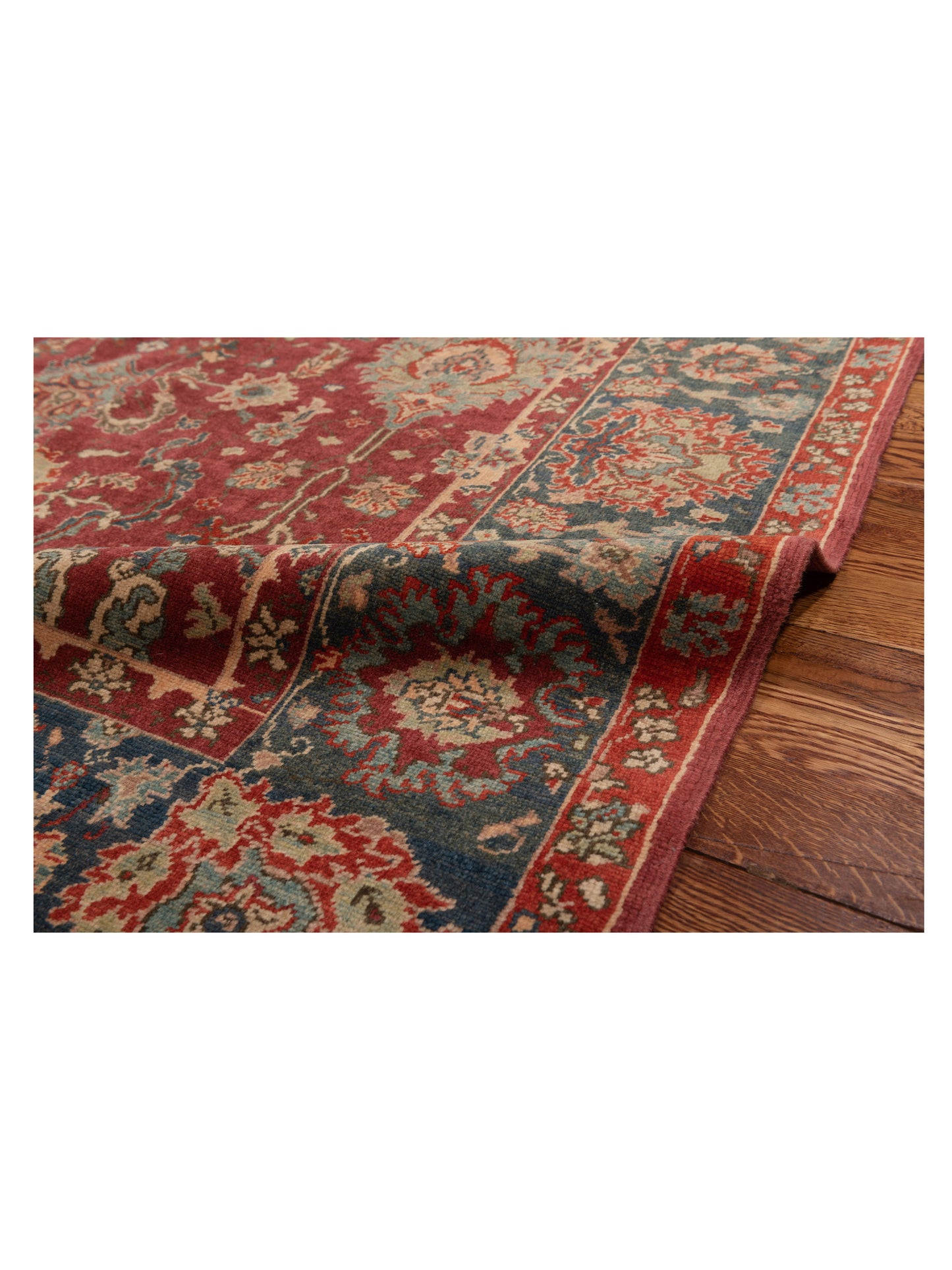 Antique Loom 107998 Red Steel Blue 6.2x9.3 Hand Knotted Rug