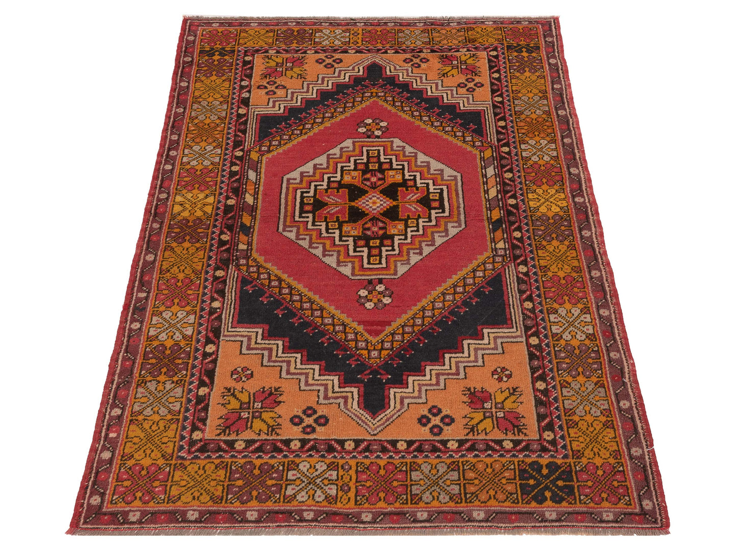 Old Anatolian 148514 Red Gold 3.8x5.9 Hand Knotted Rug