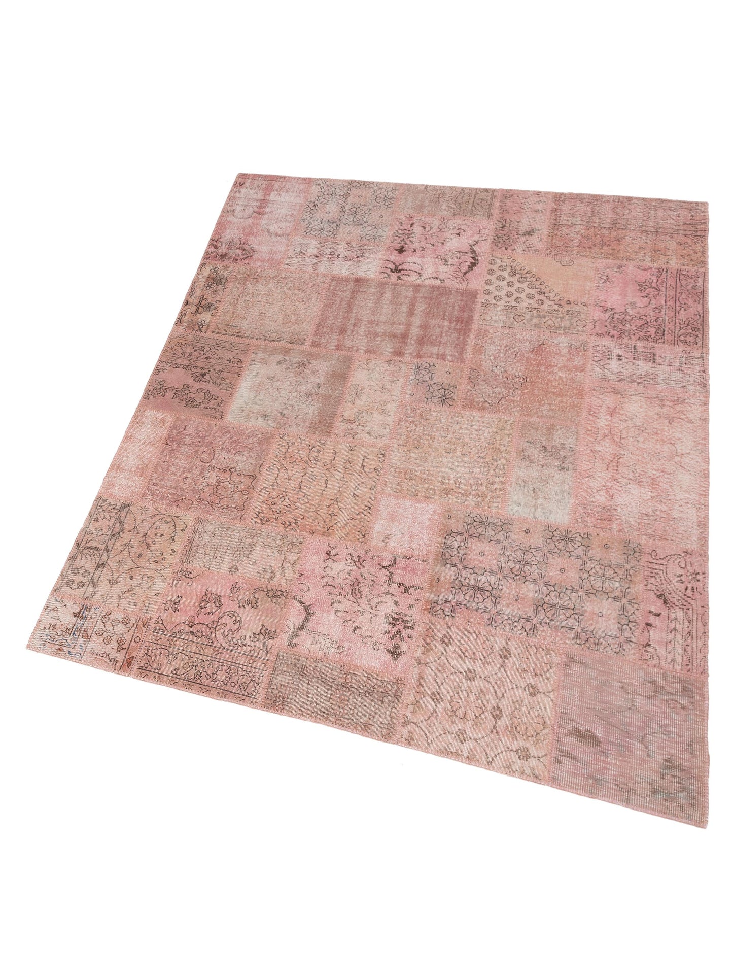 Turkish Vestige Patchwork 149180 Pink 8x9.11 Hand Knotted Rug