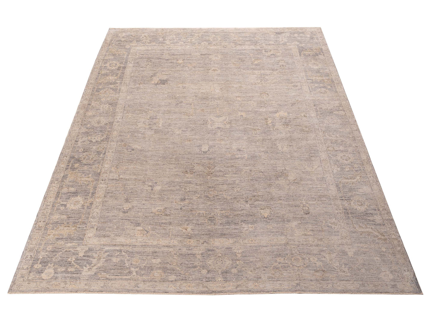 Angora Oushak 156065 Gray Gray 11.6x14.5 Hand Knotted Rug