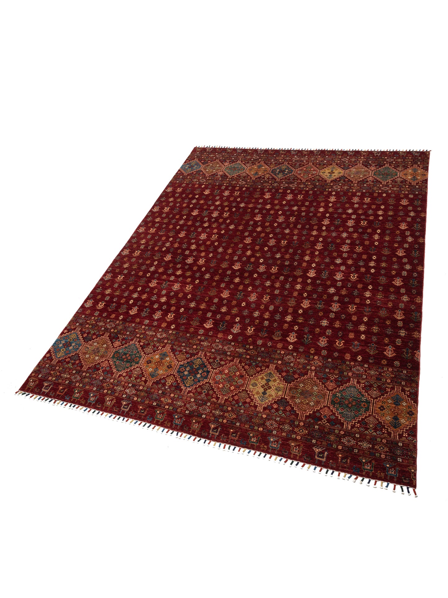 Khorjin 145473 Red Red 10x13.2 Hand Knotted Rug