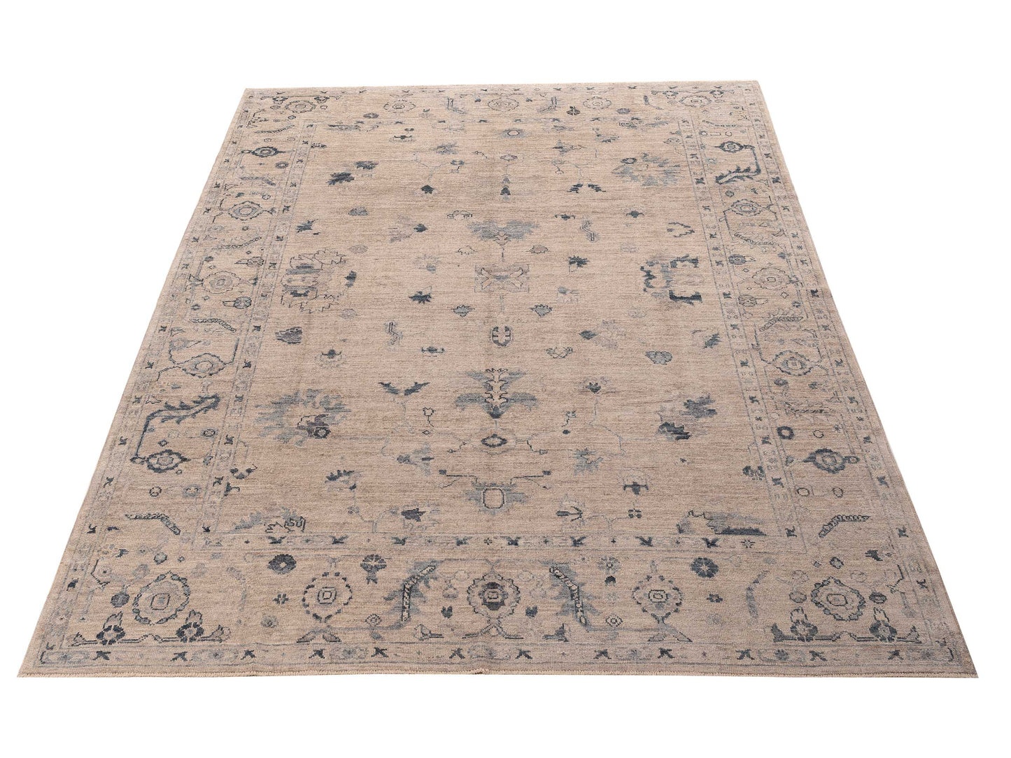 Angora Oushak 155736 Gray Gray 9.2x11.10 Hand Knotted Rug