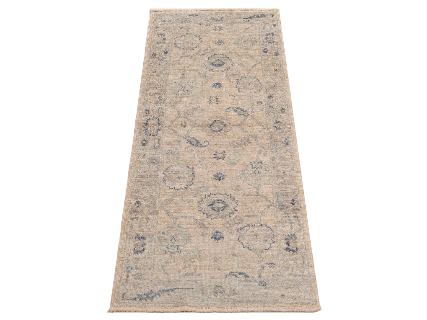 Angora Oushak 150335 Ivory Brown 2.9x7.10 Hand Knotted Rug