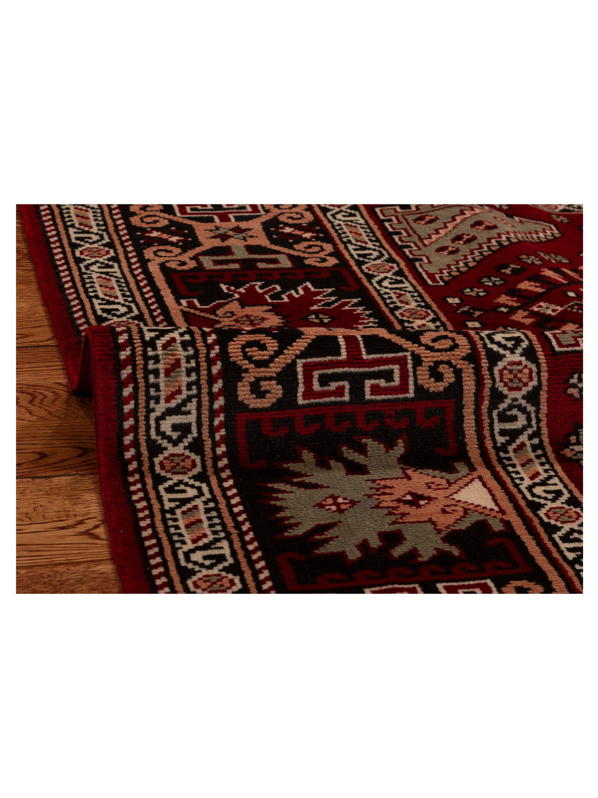 Turkish Shirwan 154036 Red Black 3.10x5.6 Hand Knotted Rug
