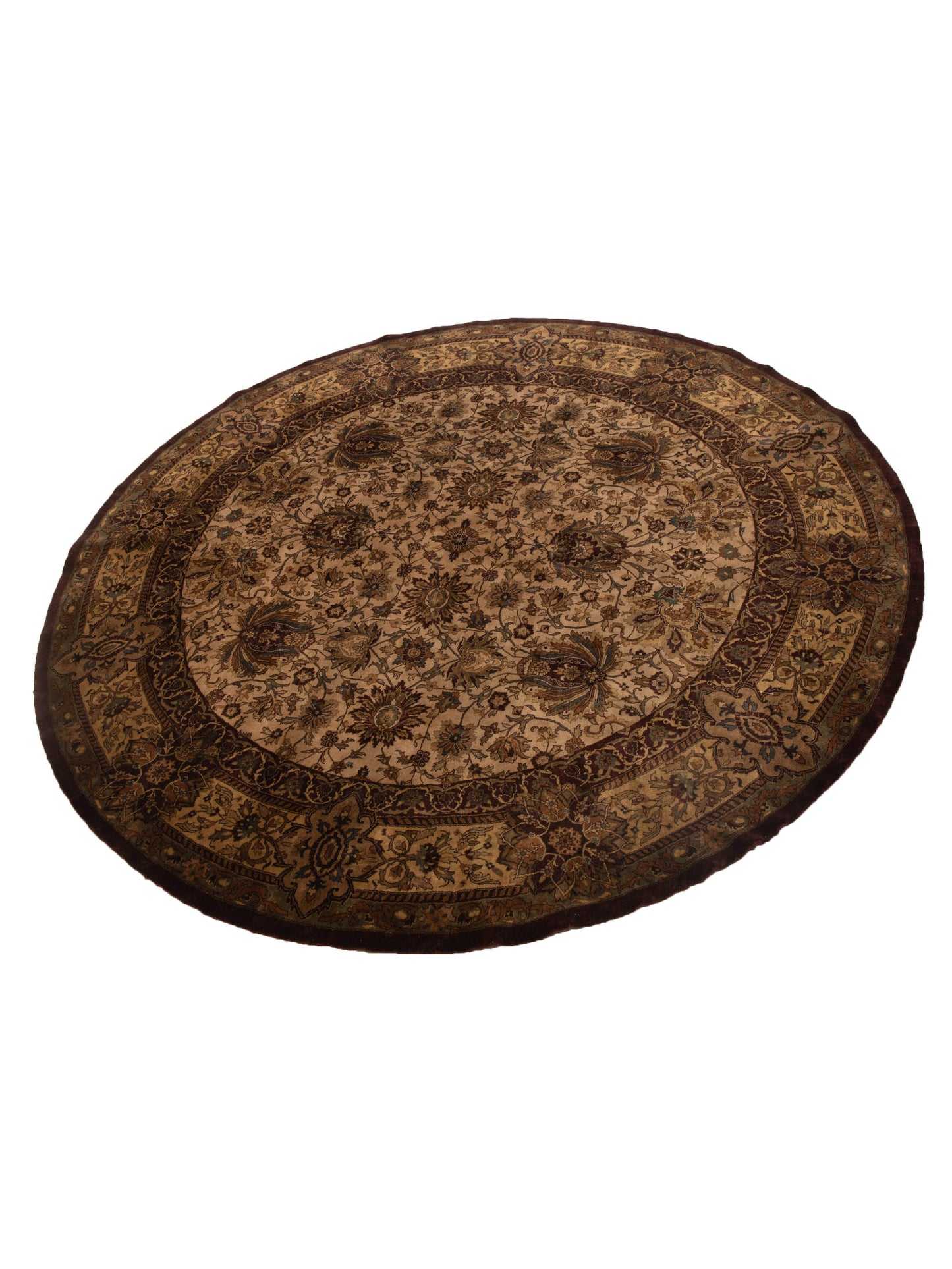 Crown 111650 Beige Brown 9.9x9.9 Hand Knotted Rug