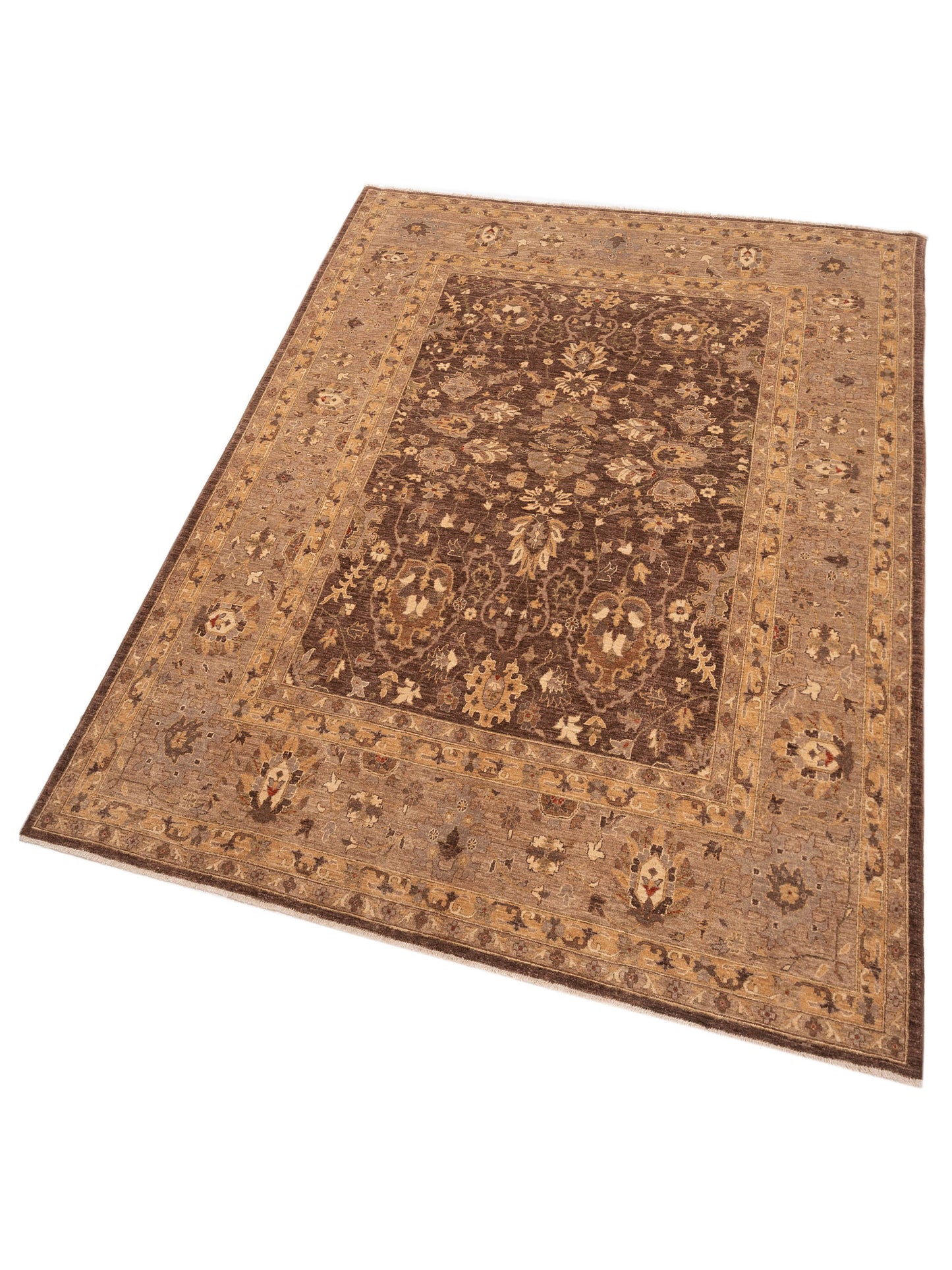 Sultan 92665 Brown Gray 9.2x11.4 Hand Knotted Rug