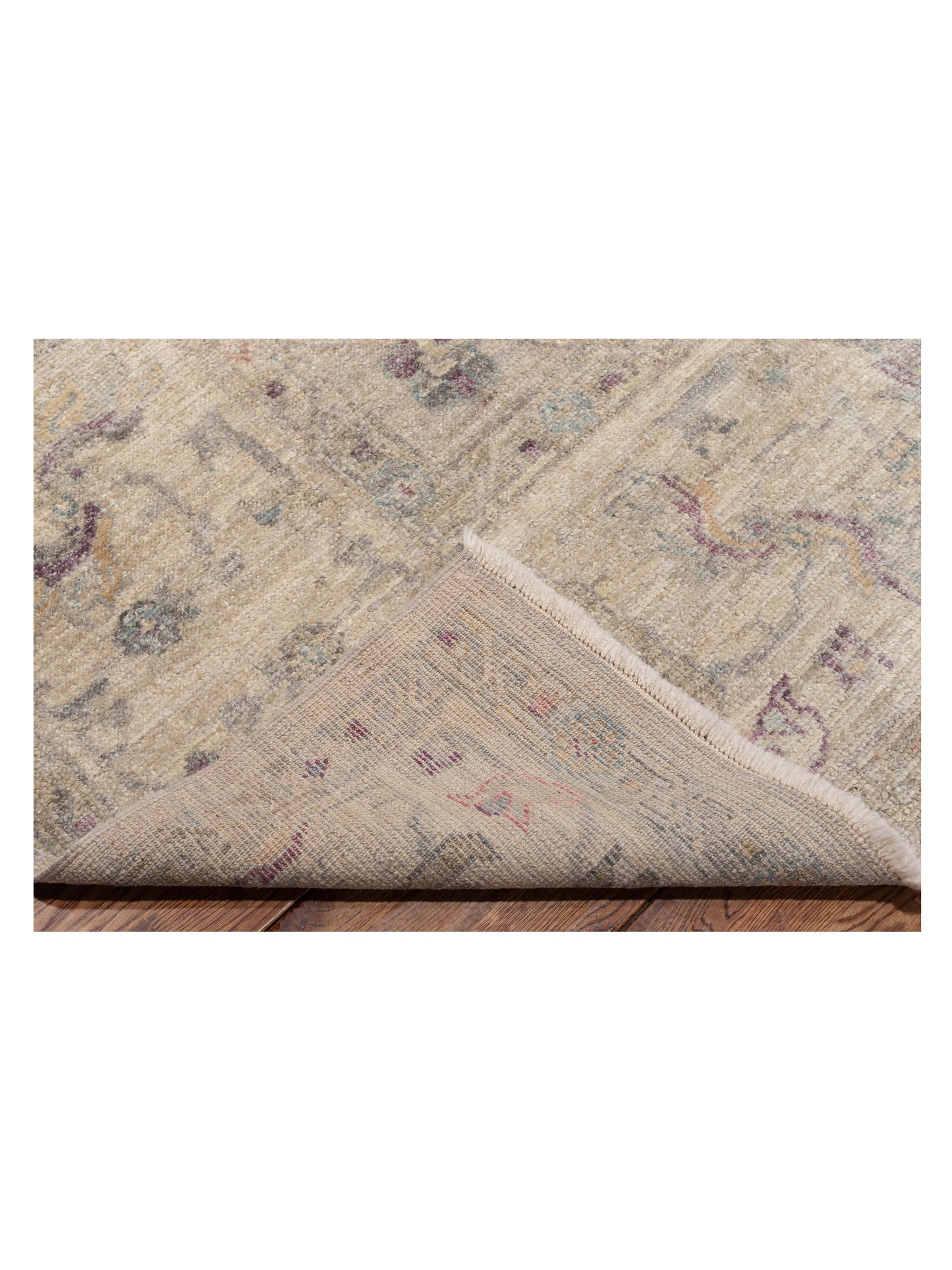 Angora Oushak 141160 Gray Ivory 10.4x13.2 Hand Knotted Rug