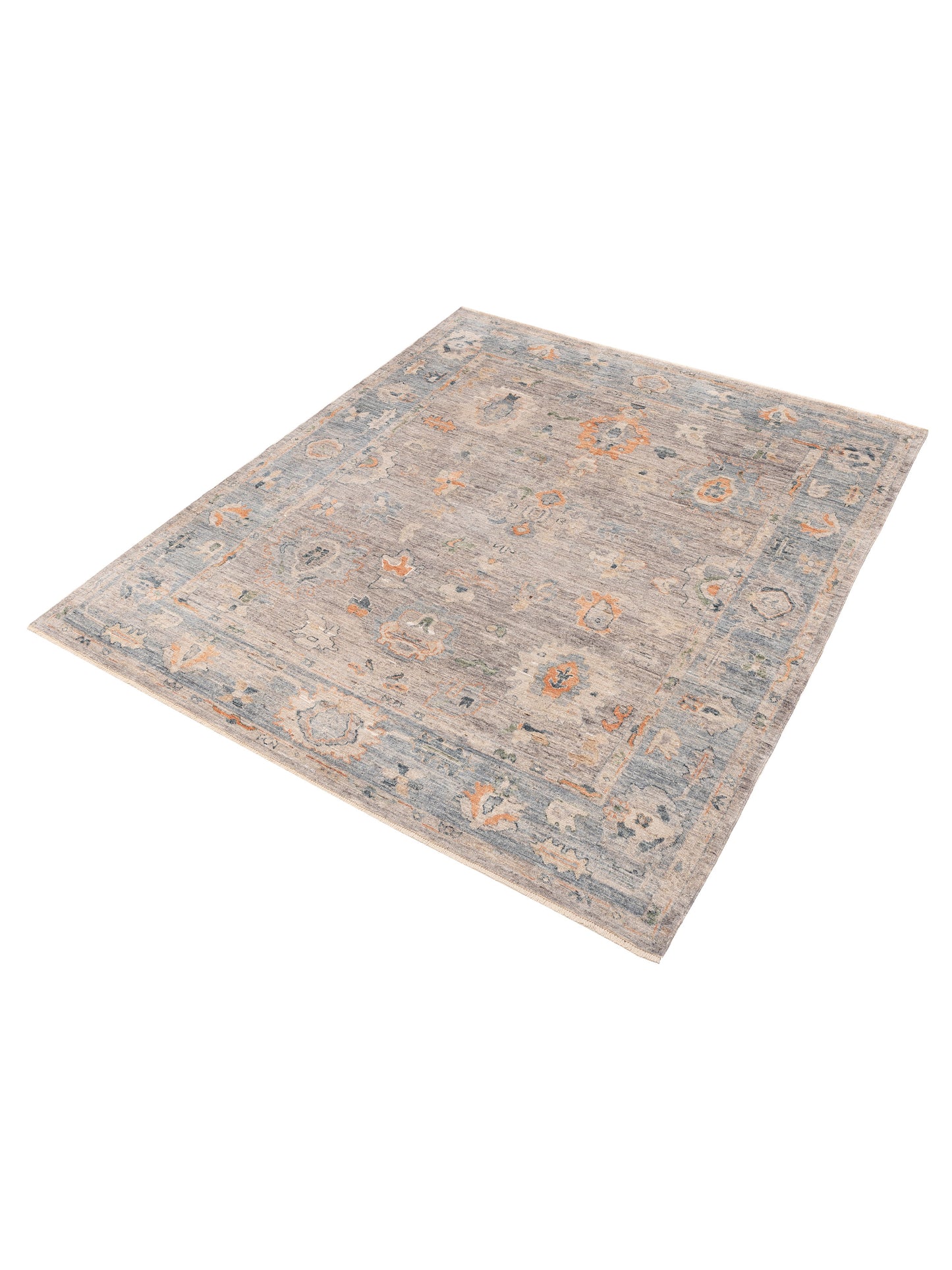 Angora Oushak 153788 Gray Blue 8.6x9.10 Hand Knotted Rug