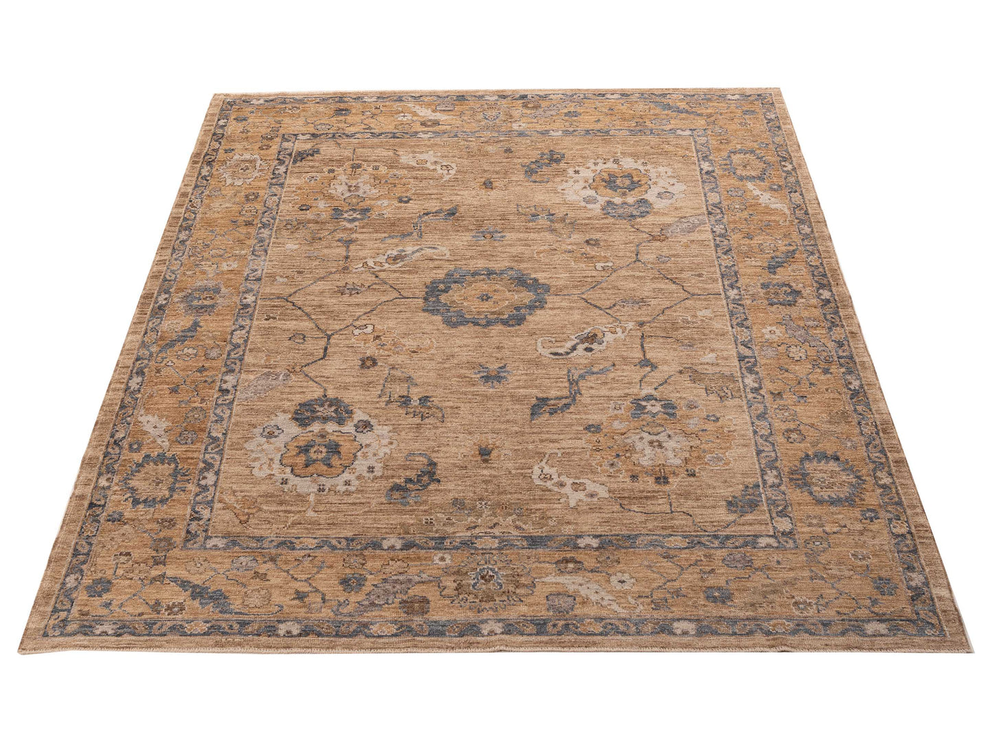 Angora Oushak 156042 Gold Gold 8.2x9.11 Hand Knotted Rug
