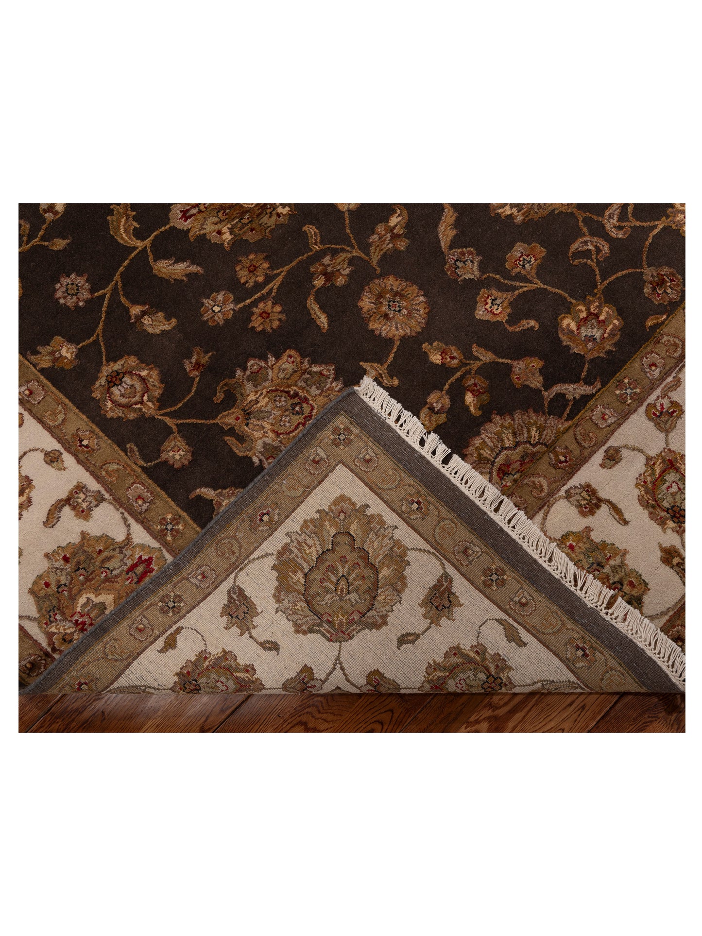 Imperial Silk 152119 Black Ivory 7.10x9.10 Hand Knotted Rug
