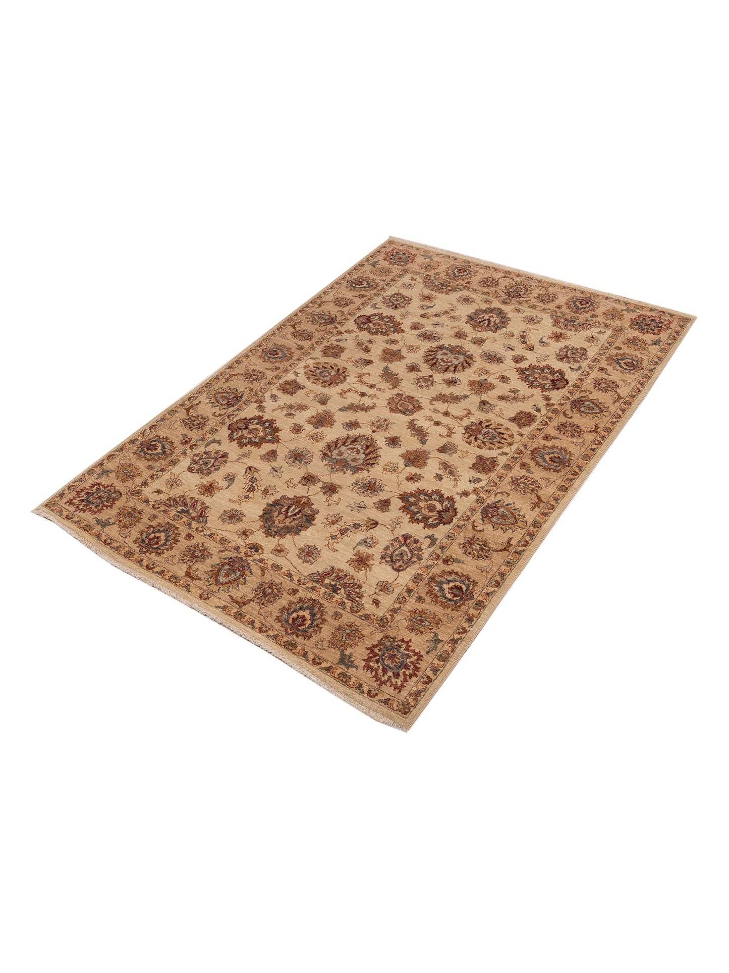 Ghazani 89585 Ivory Gold 6x9 Hand Knotted Rug