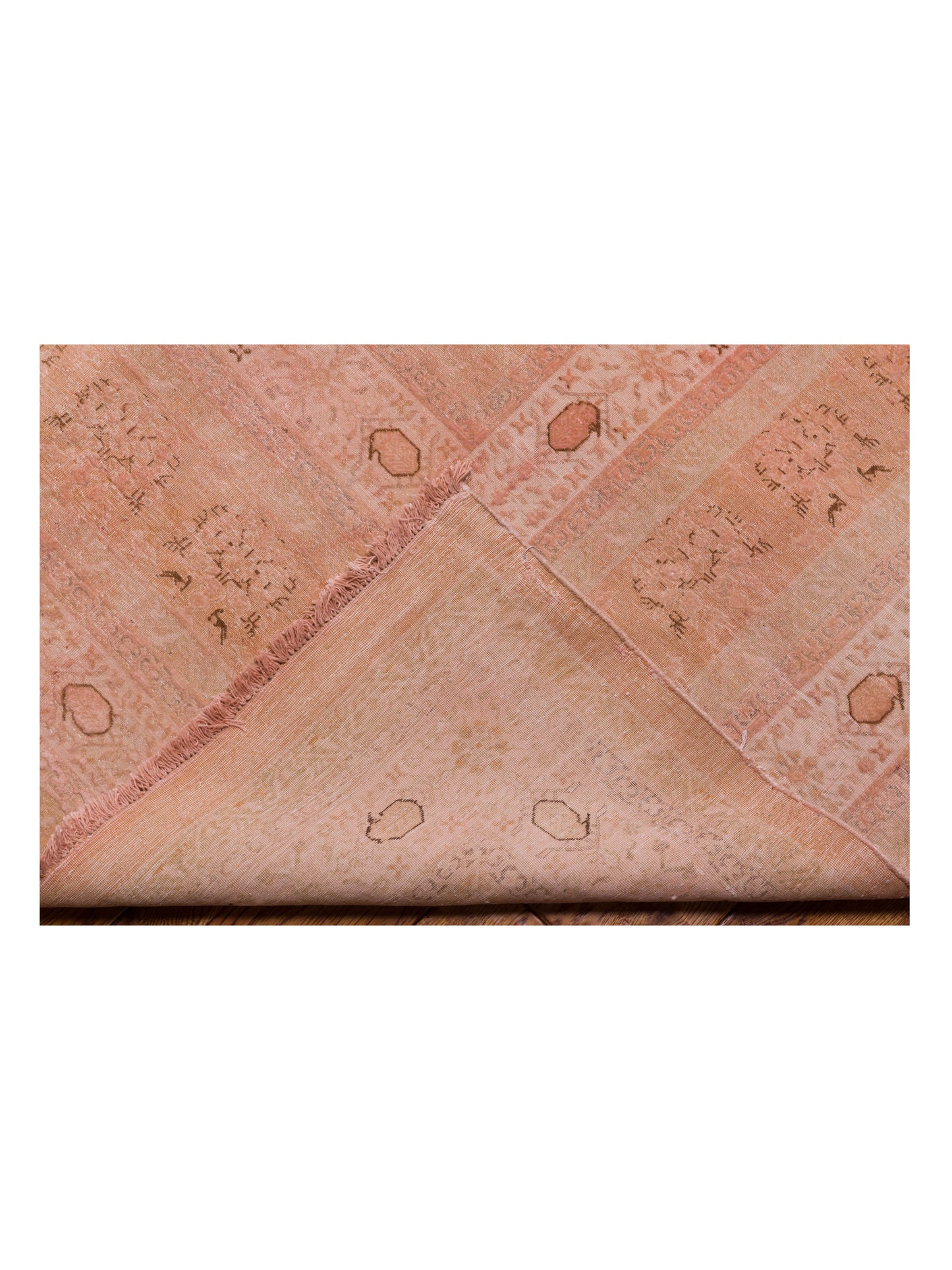 Vintage 111369 Pink 12.4x17.10 Hand Knotted Rug
