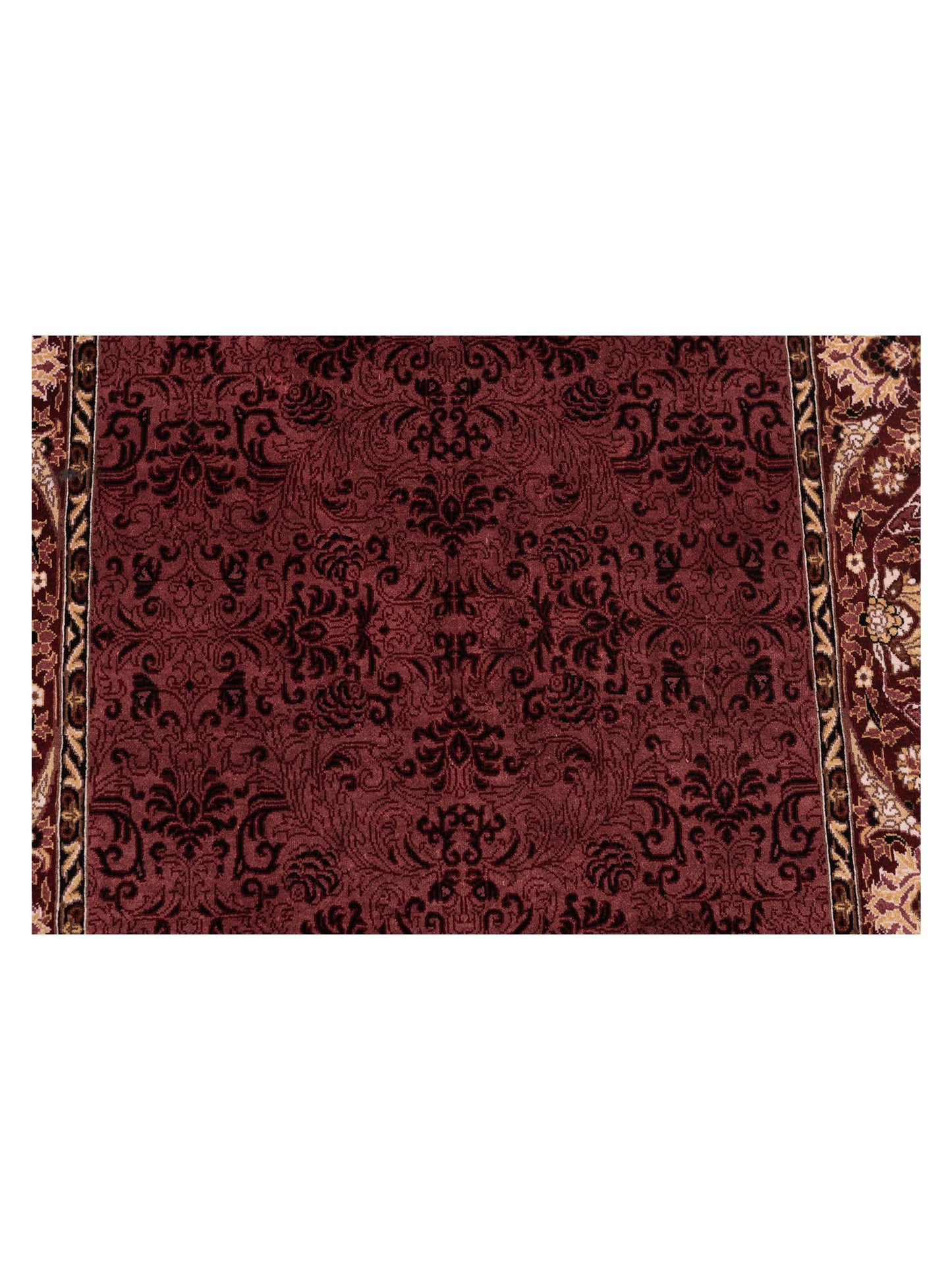 Pure Silk 120738 Burgundy 2x3.4 Hand Knotted Rug