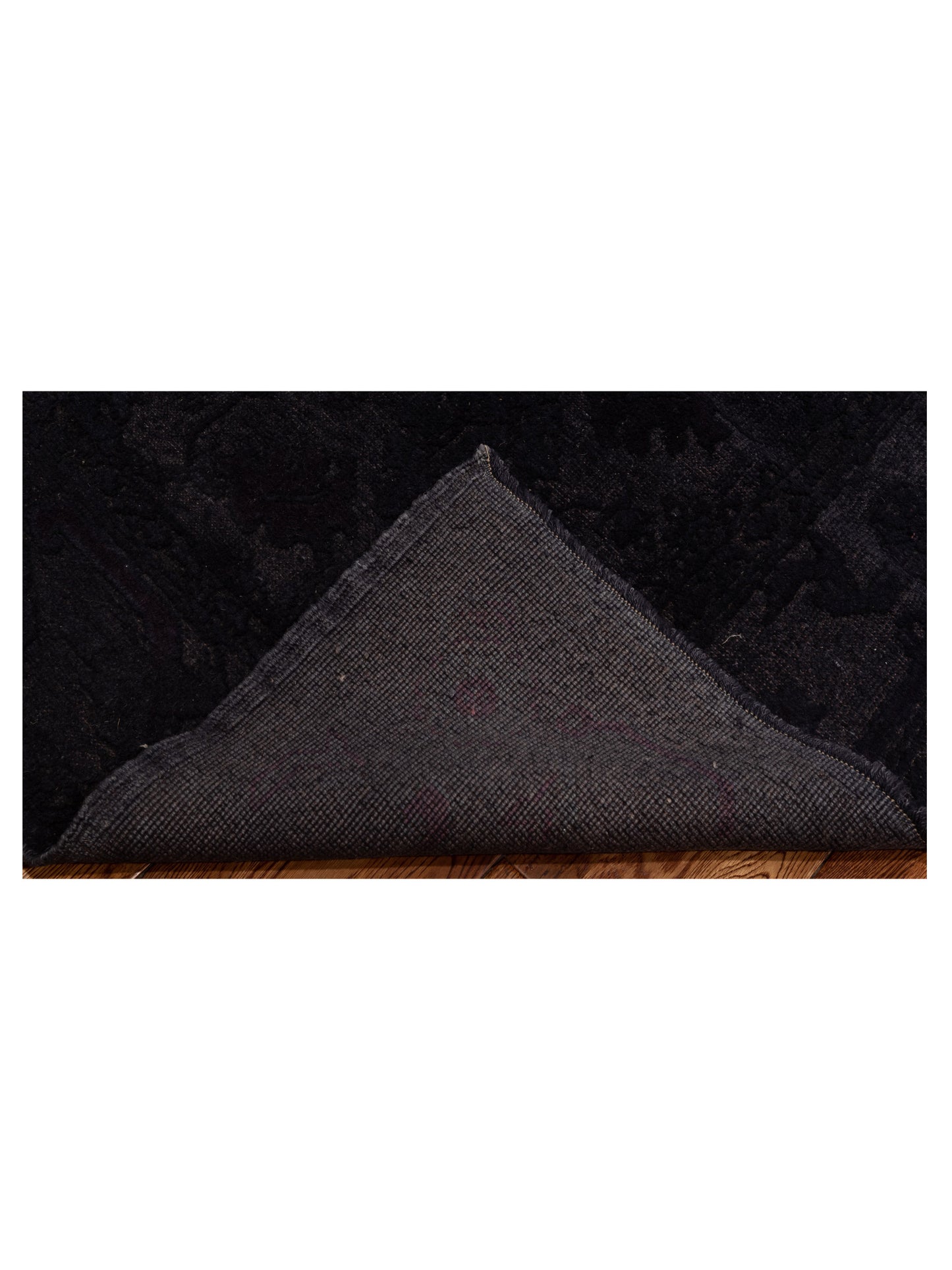 Vintage 113325 Black 5.9x8.4 Hand Knotted Rug