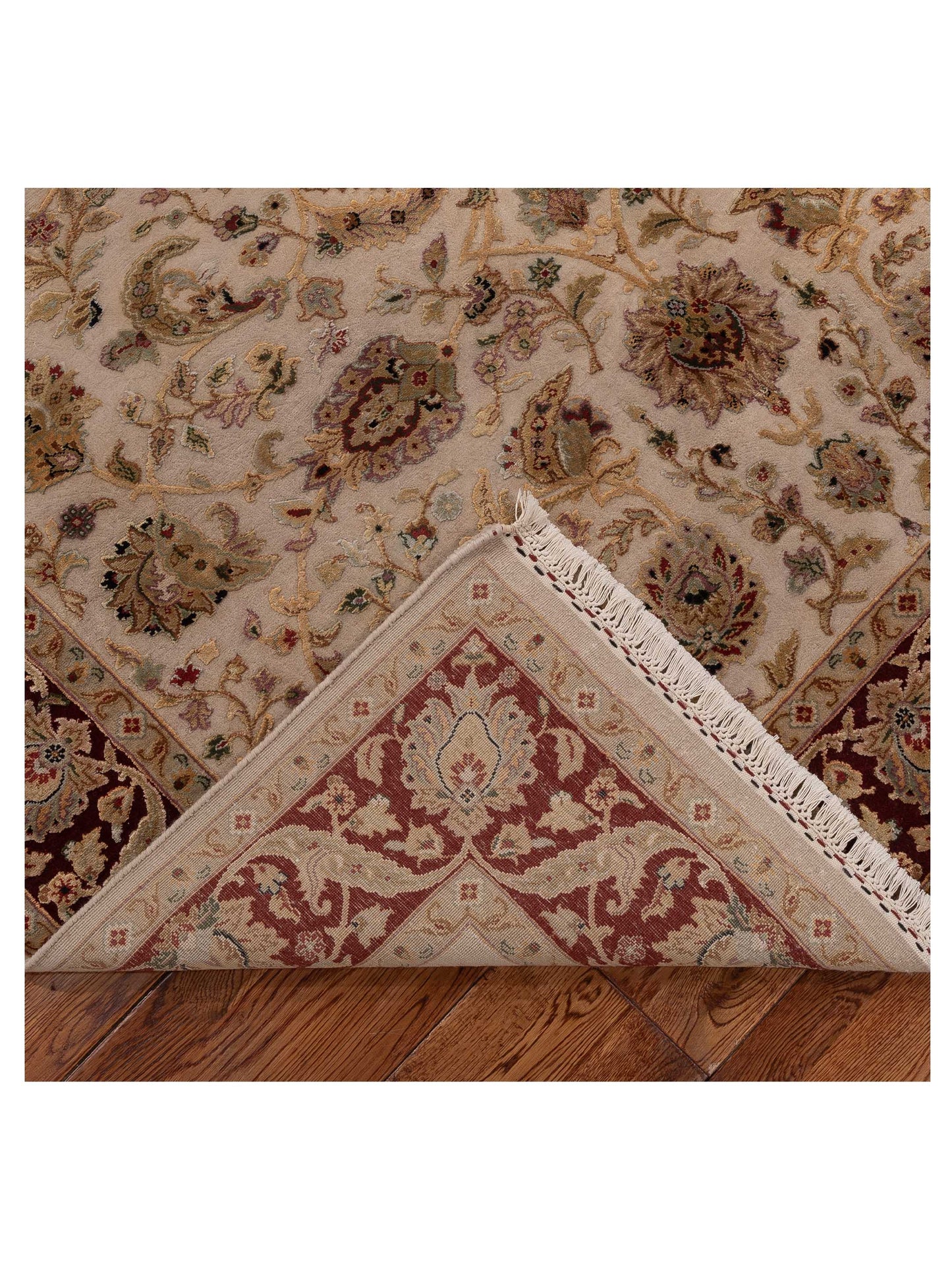 Imperial Silk 151229 Ivory Red 5.8x8.1 Hand Knotted Rug