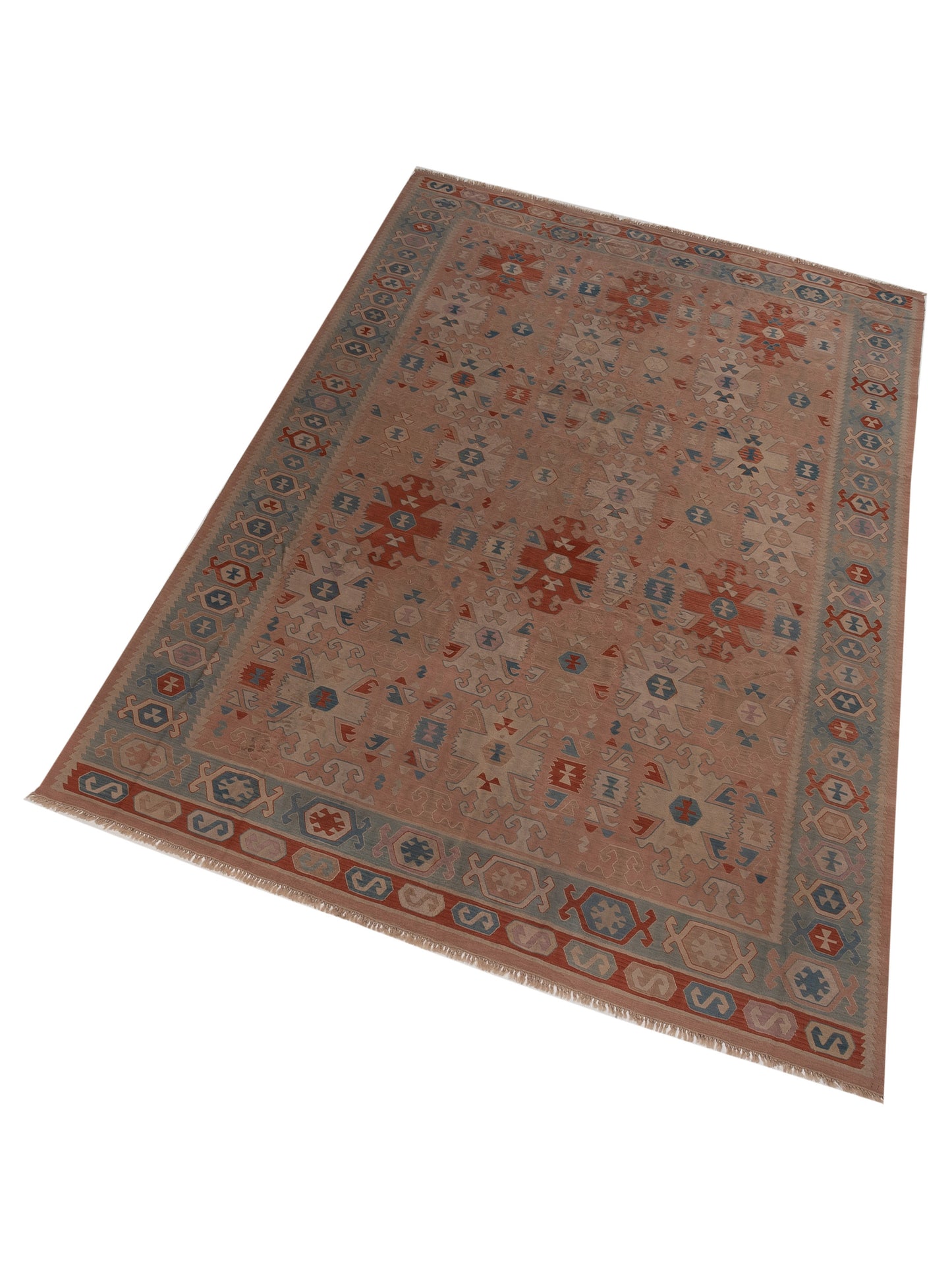 Transilvanian Kilim 73818 Pink Gray 9x12 Hand Woven Rug