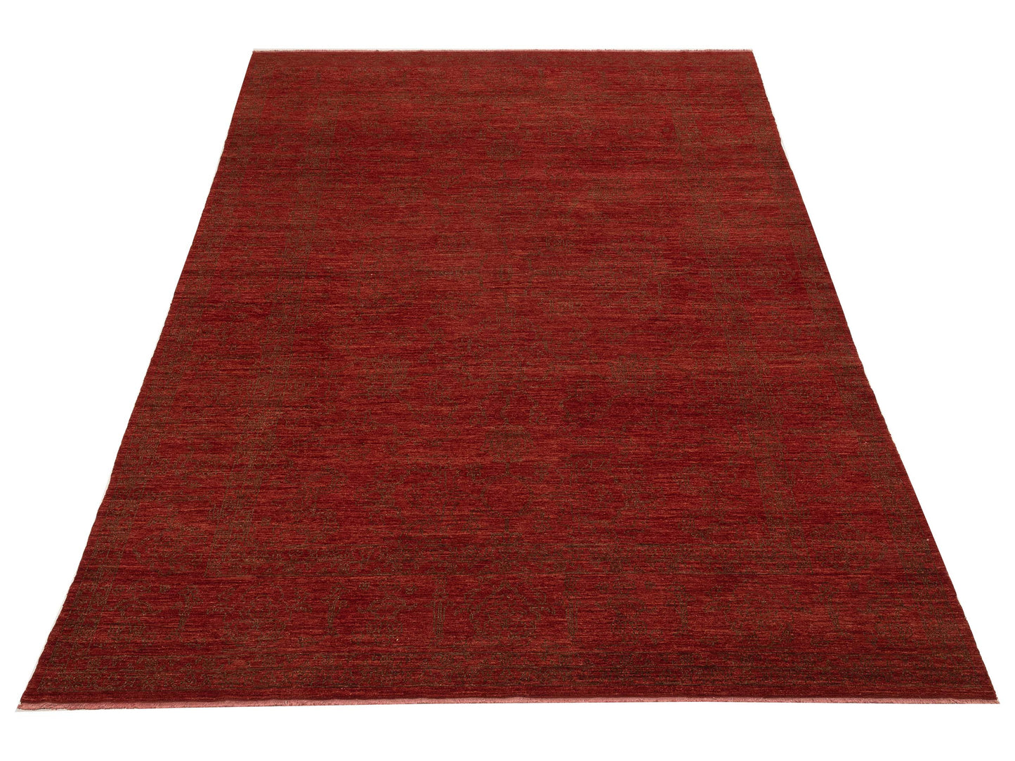 Defne Opal Red Dark Brown 10.2x13.8 Hand Knotted Rug