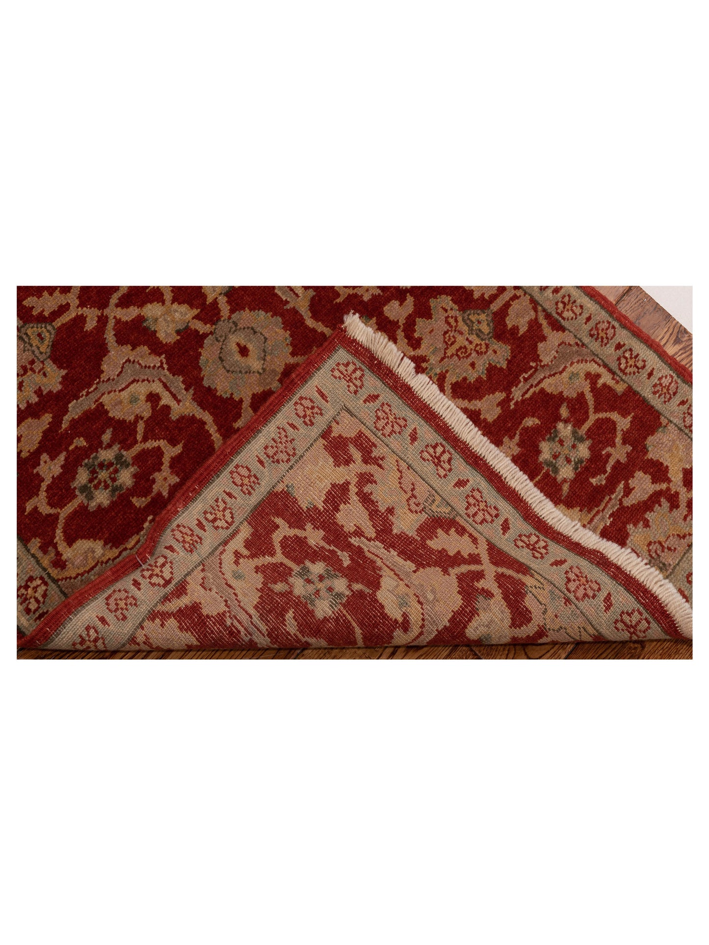 Antique Loom 108034 Red Blue 2.5x8.2 Hand Knotted Rug