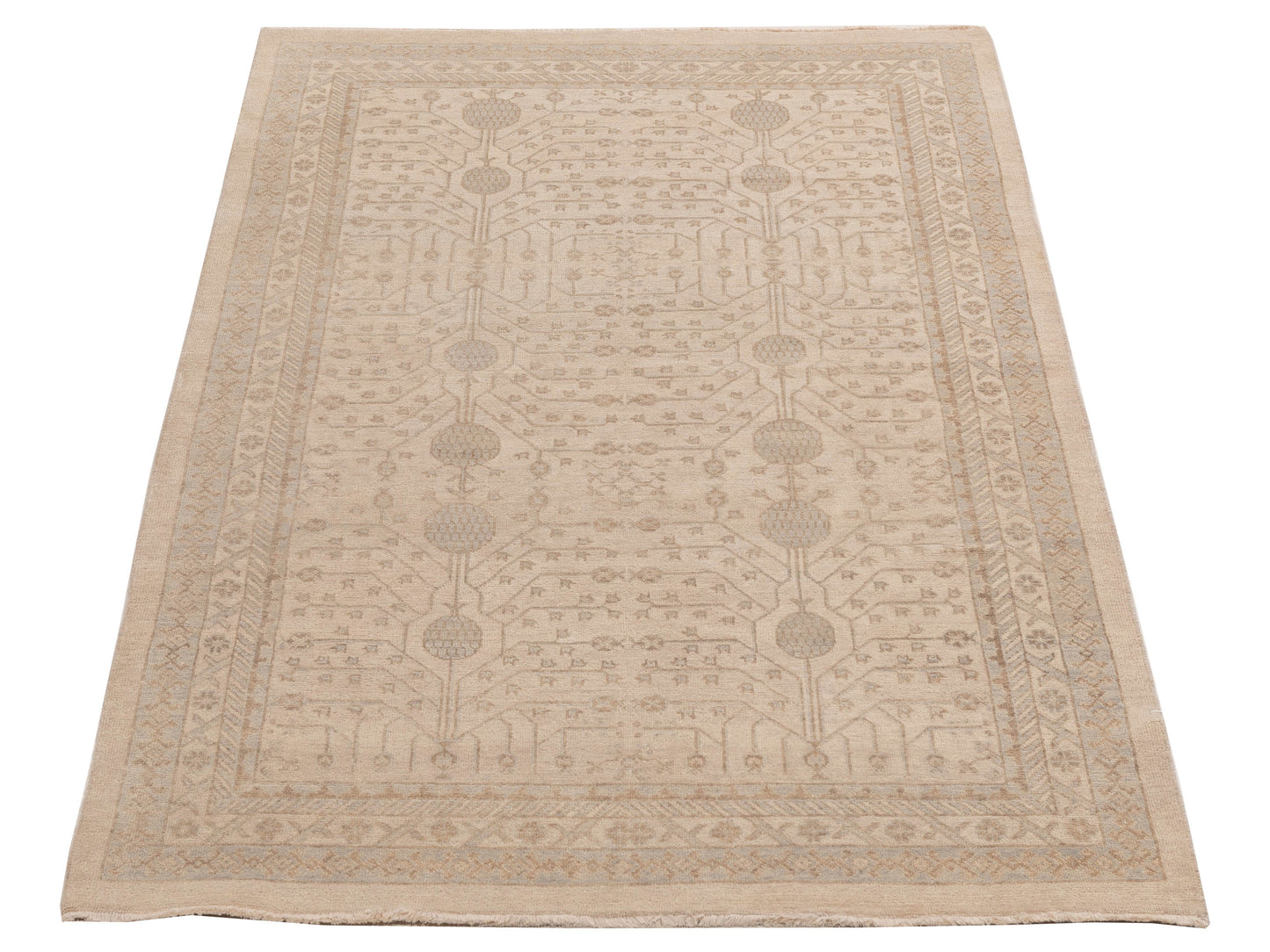 Stella 124382 Ivory Ivory 5x8 Hand Knotted Rug