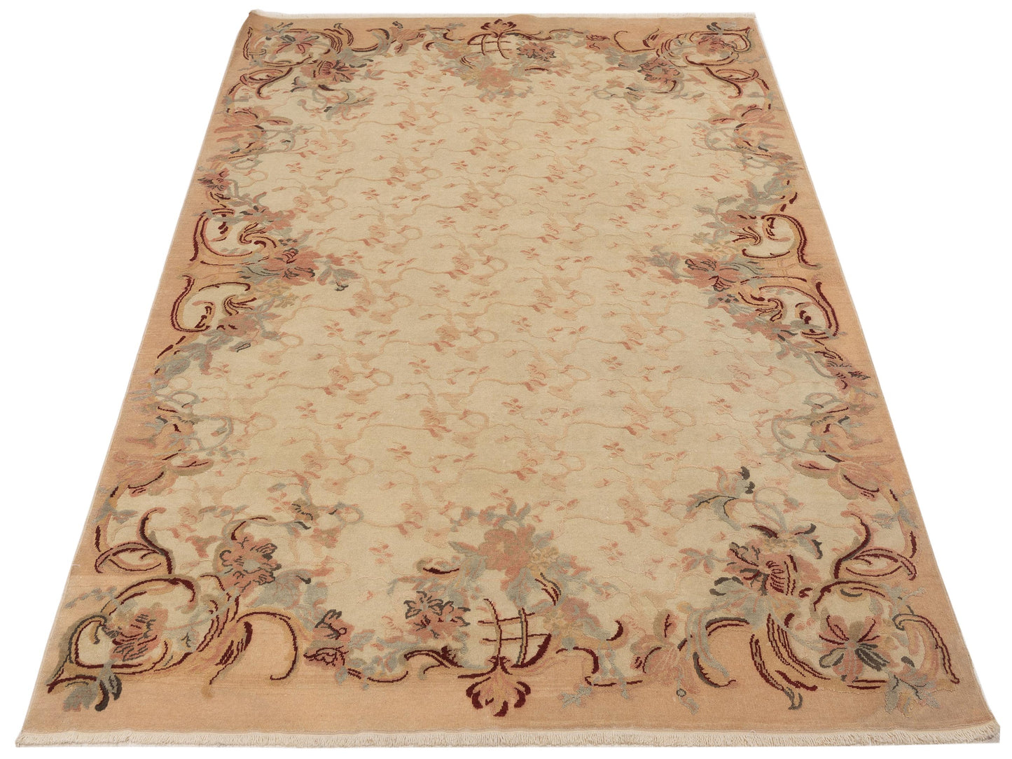 Antique Loom 93091 Ivory Ivory 6.10x9.5 Hand Knotted Rug