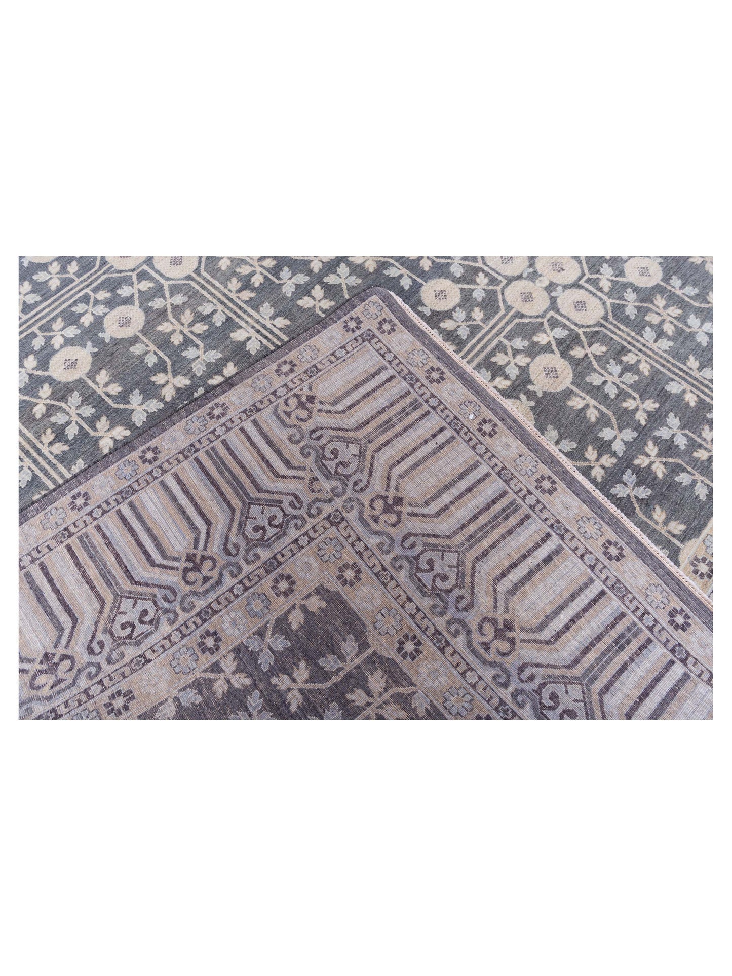Platinum 127362 Dark Gray Brown 9.11x13.9 Hand Knotted Rug