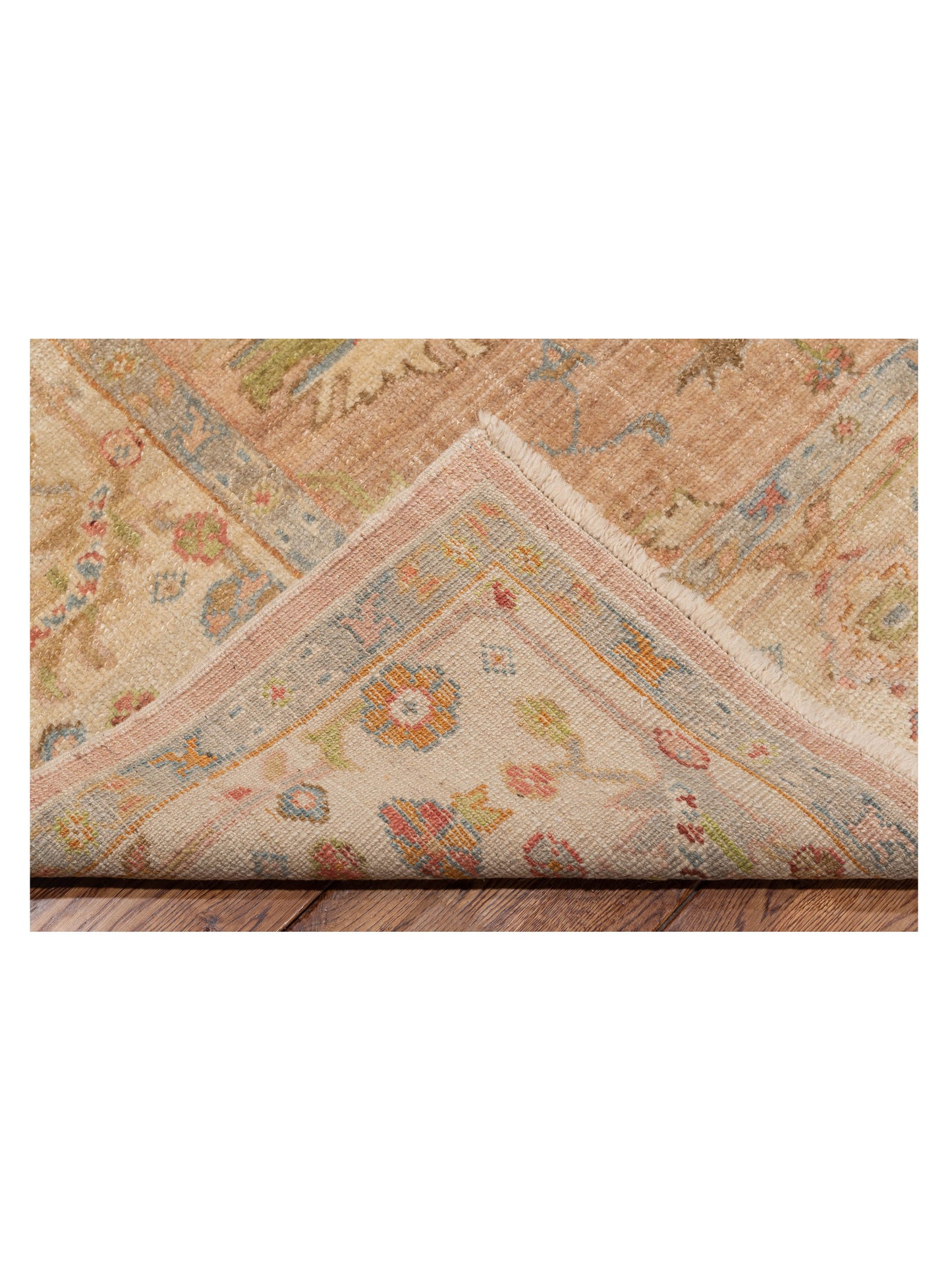 Angora Oushak 126876 Pink Ivory 8.2x9.7 Hand Knotted Rug