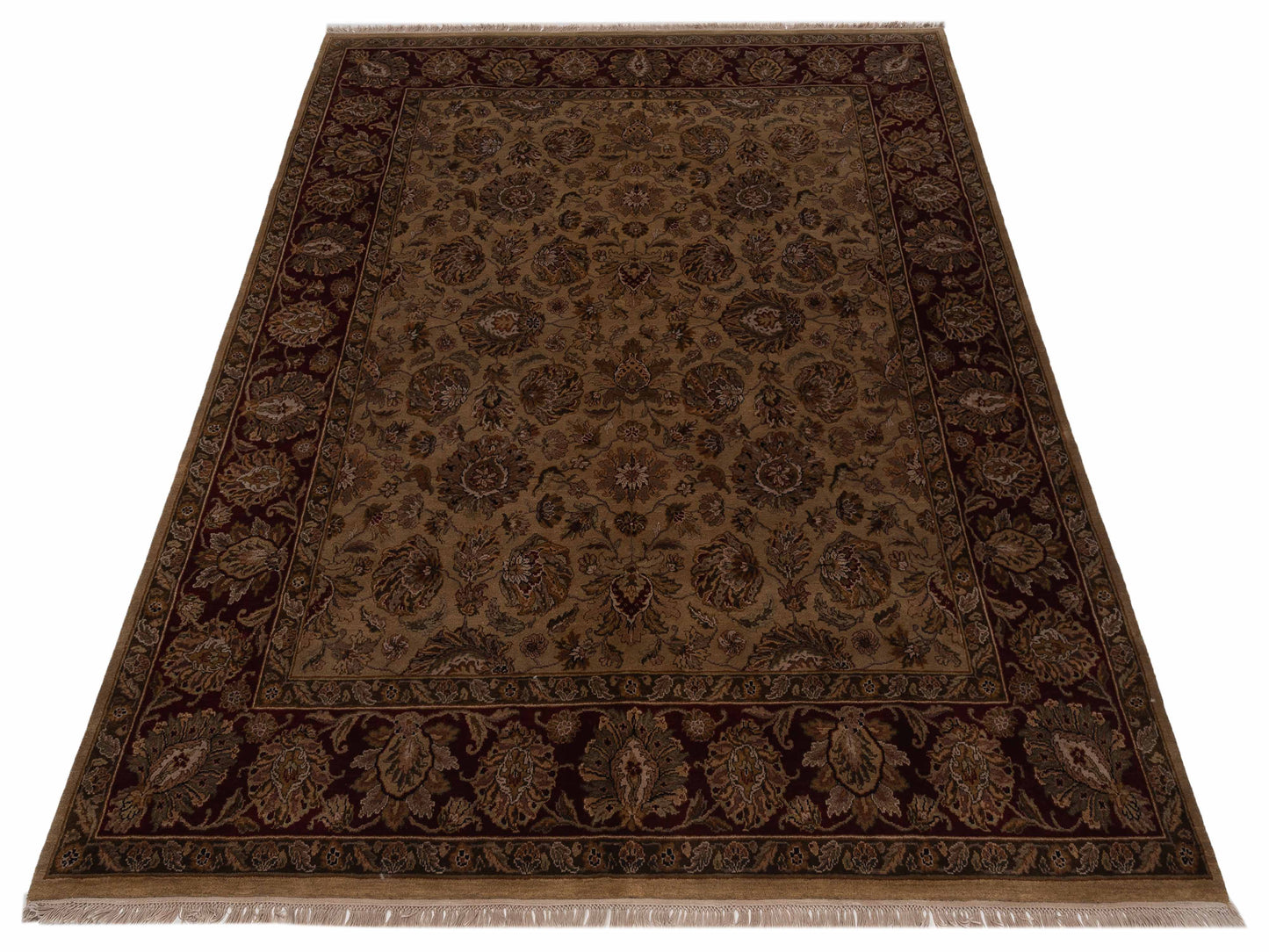 Crown 84581 Light Brown Red 8.2x9.11 Hand Knotted Rug