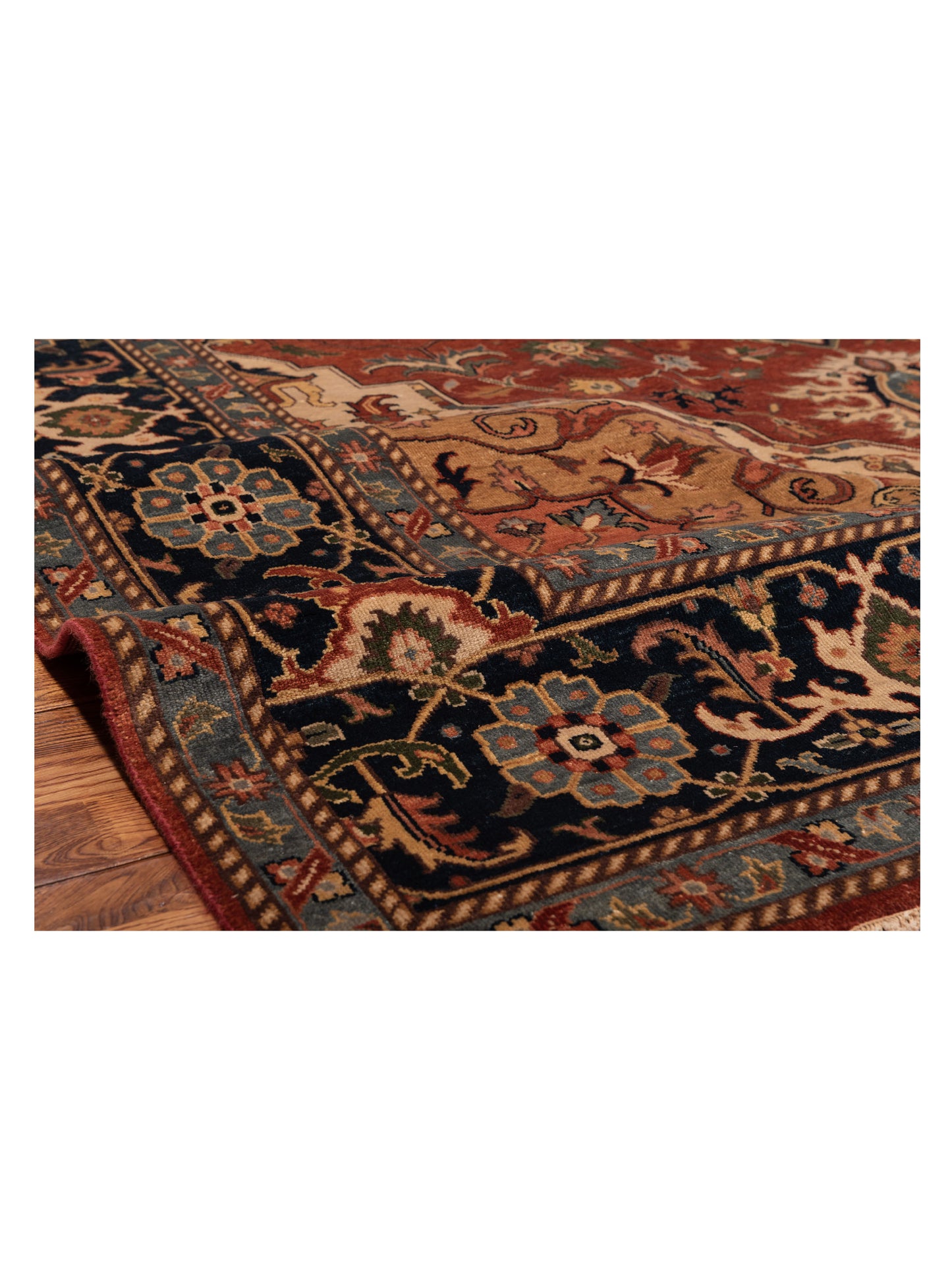 Antique Loom 147418 Ivory Red 6.10x9 Hand Knotted Rug