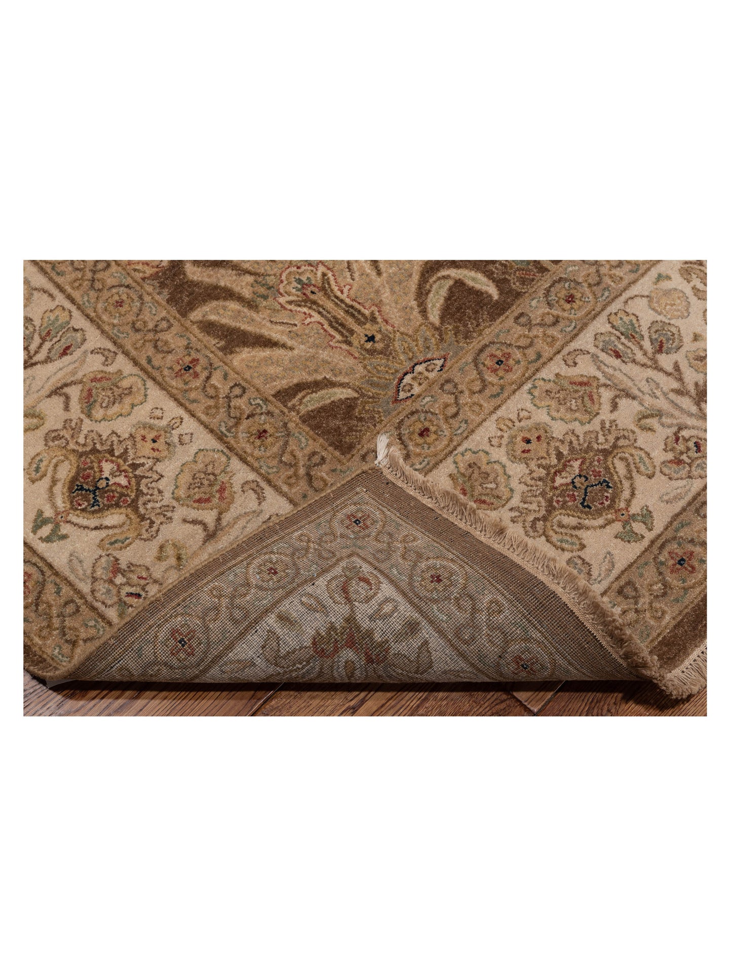 Platinum 115673 Brown Ivory 7.11x9.11 Hand Knotted Rug