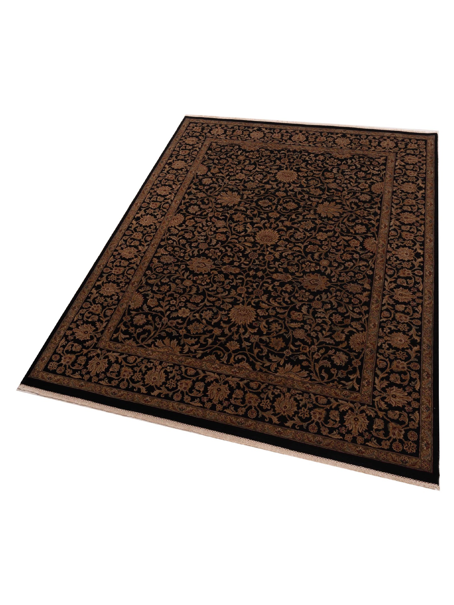 Jahan 115030 Black Black 8.7x11.8 Hand Knotted Rug