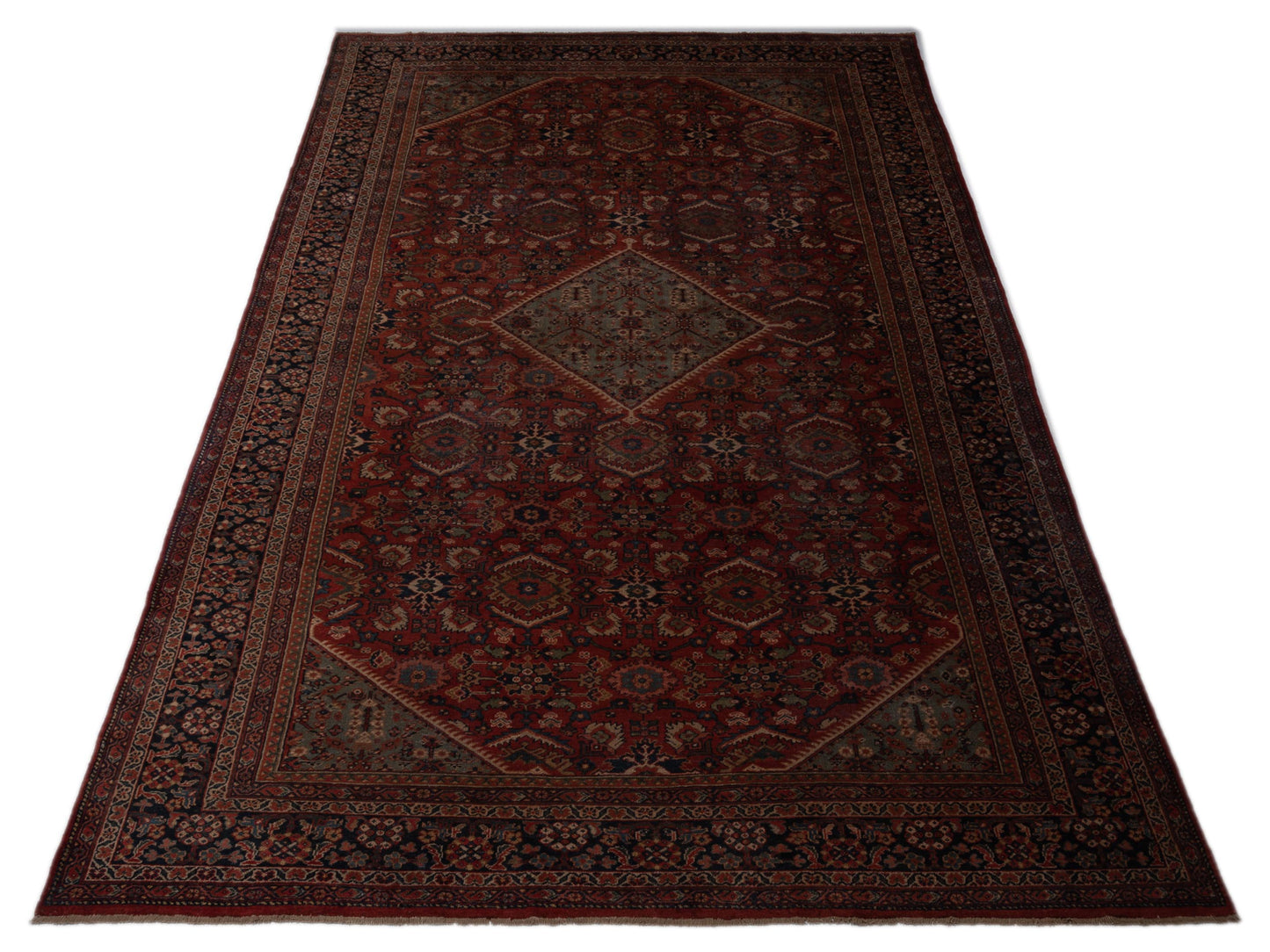 Persian Antique 108074 Red Navy 10.3x17.7 Hand Knotted Rugs