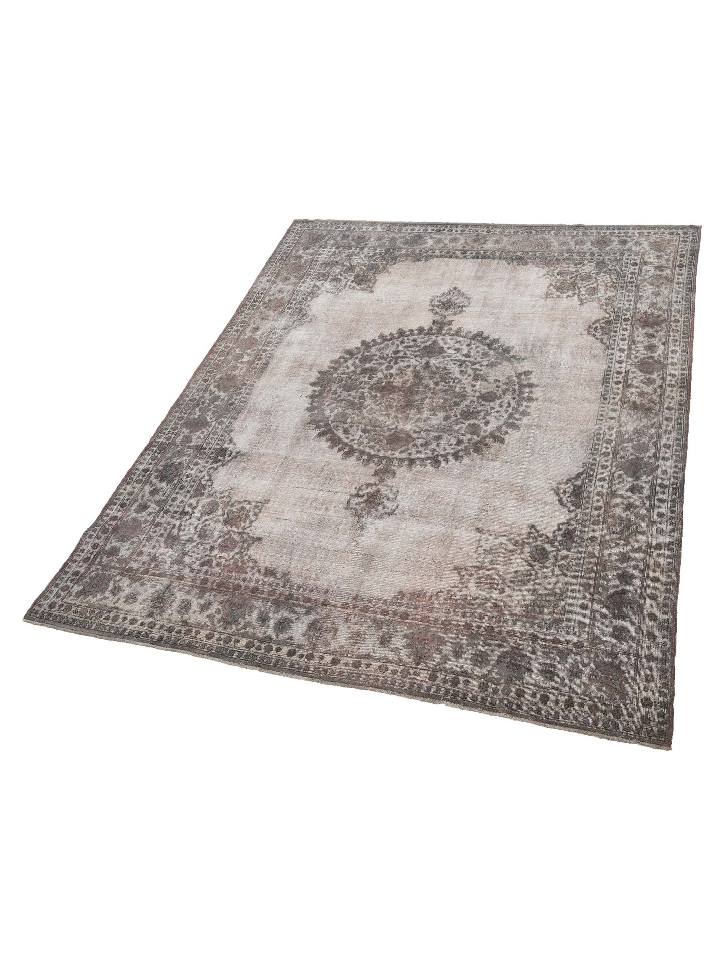 Vintage 125519 Light Gray 8.11x11.7 Hand Knotted Rug