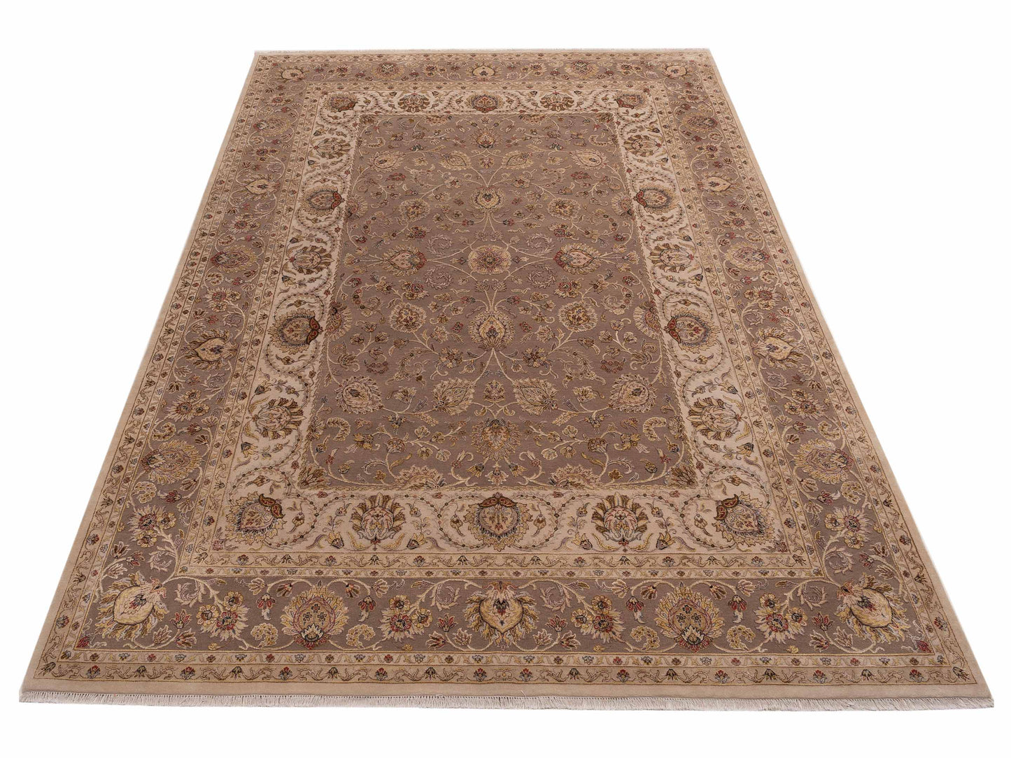 Imperial Silk 153359 Ivory Brown 10.1x14.1 Hand Knotted Rug