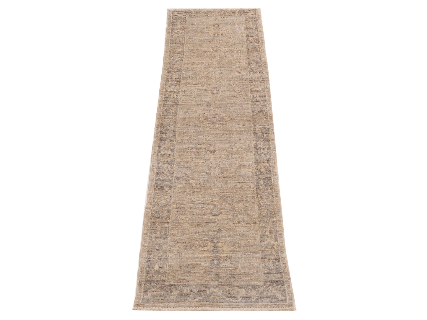 Angora Oushak 153548 Silver Gray 2.5x9.11 Hand Knotted Rug