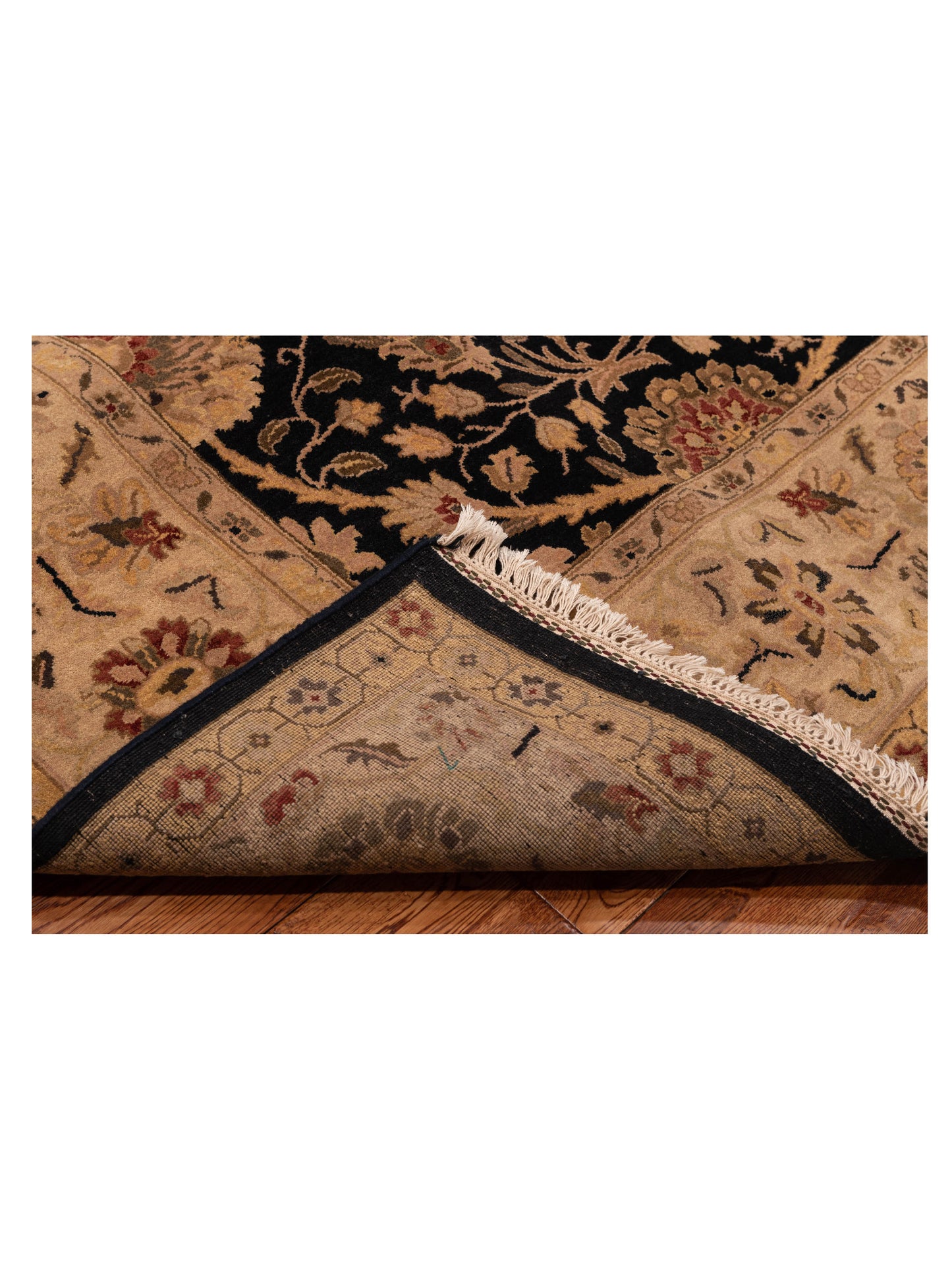 Crown 85808 Black Ivory 9.2x12.3 Hand Knotted Rug