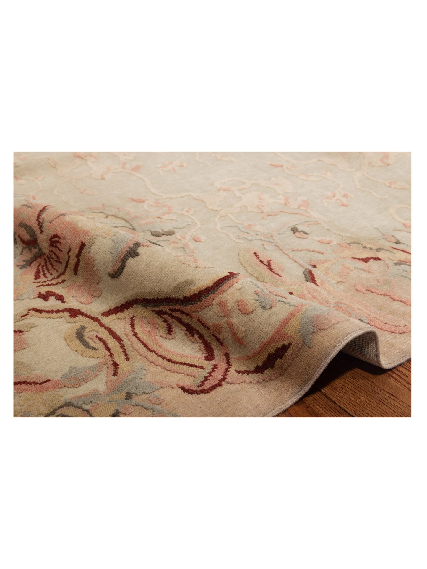 Antique Loom 93091 Ivory Ivory 6.10x9.5 Hand Knotted Rug