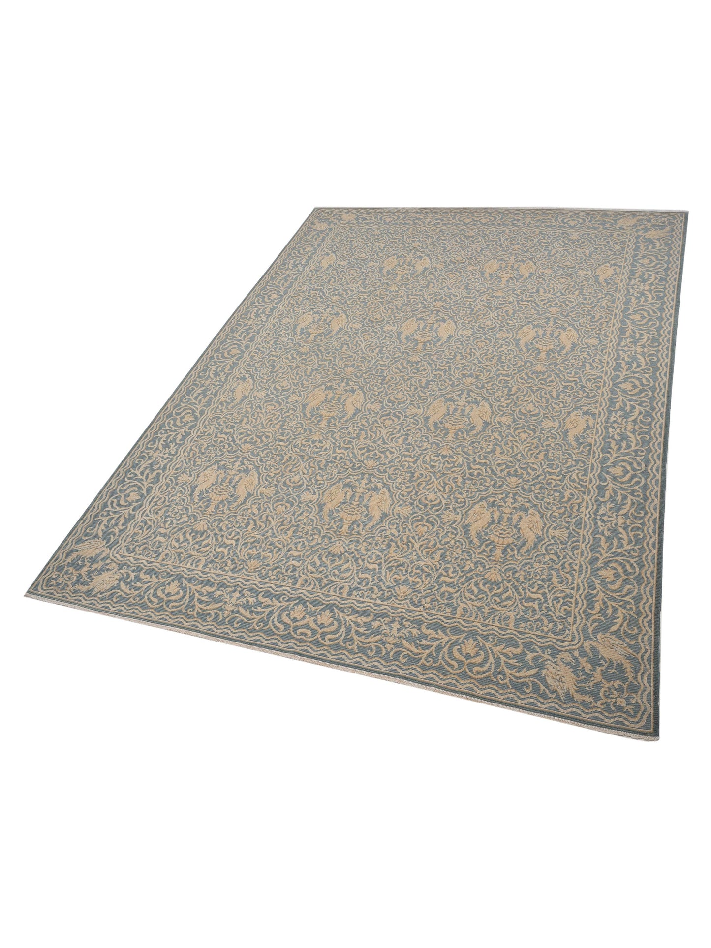 Vintage 125344 Blue 10.2x13.11 Hand Knotted Rug