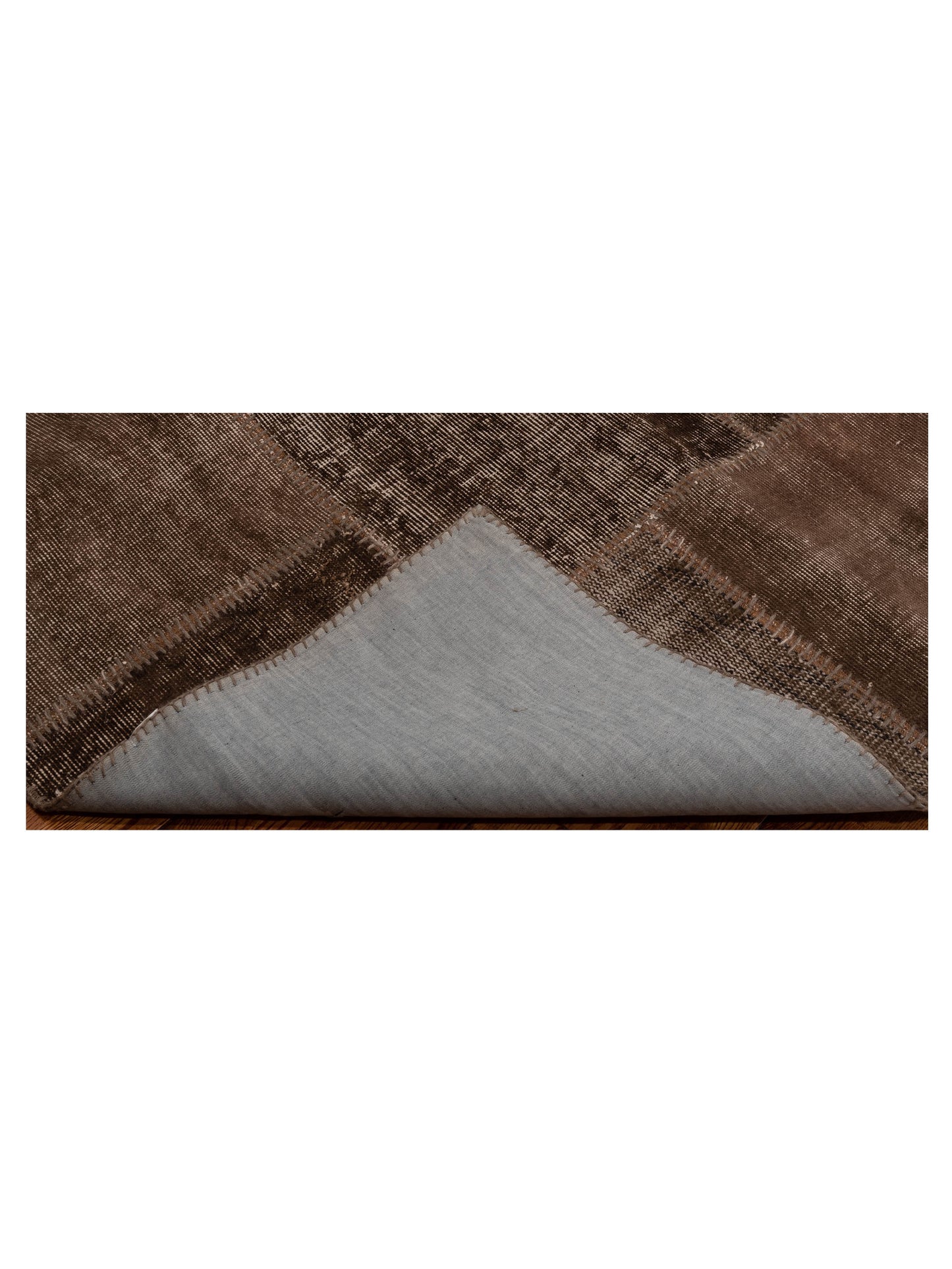 Turkish Vestige Patchwork 110214 Dark Brown 6x9 Hand Knotted Rug