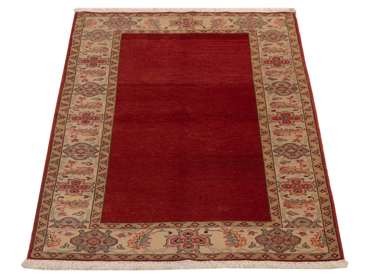 Antique Loom 104505 Red Ivory 4x6 Hand Knotted Rug