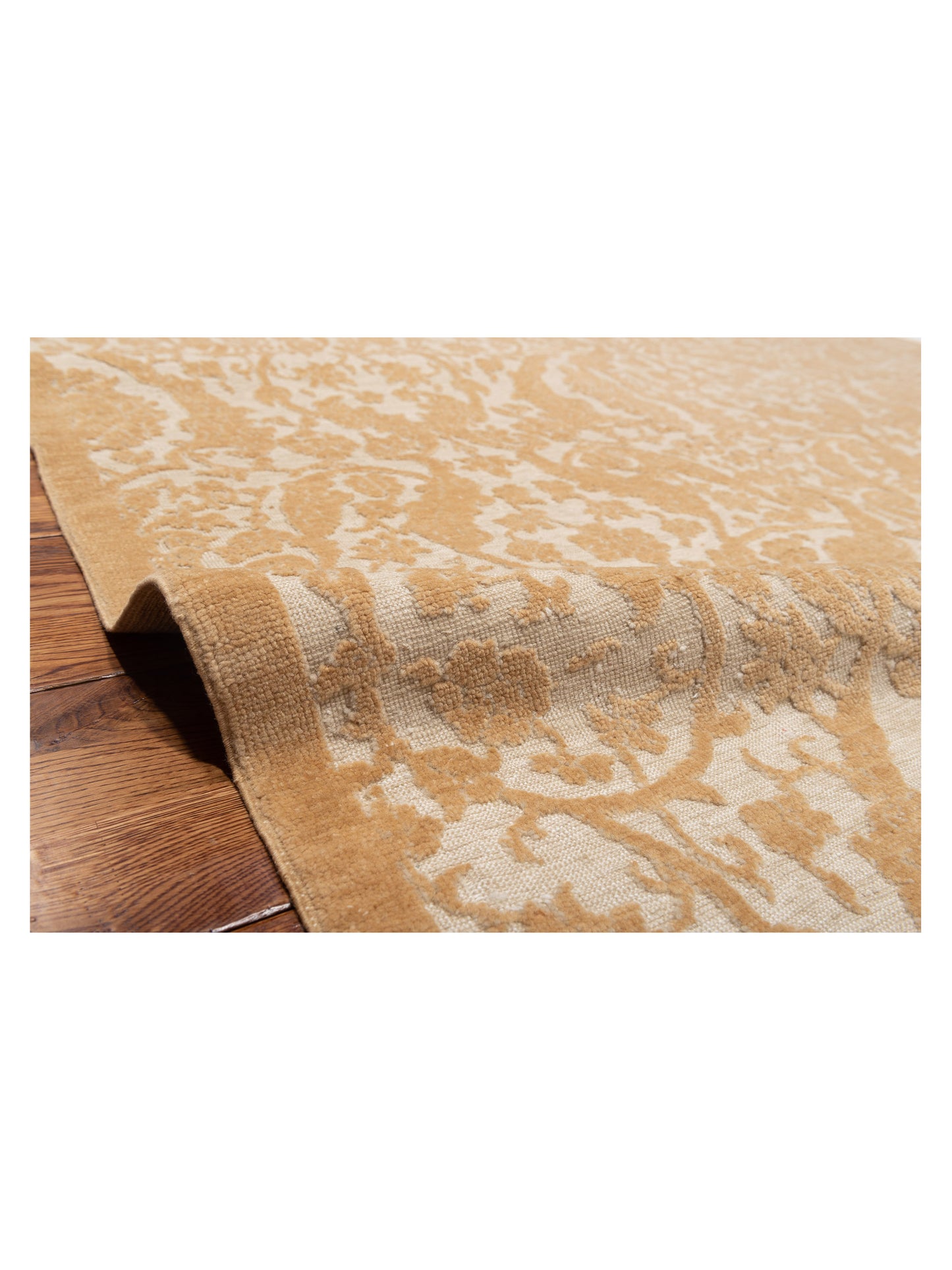Defne Orchid Ivory Gold 8.1x9.10 Hand Knotted Rug