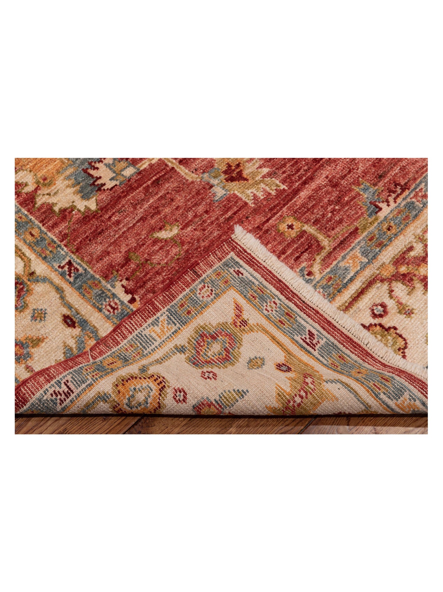 Angora Oushak 134531 Red Ivory 6.3x16.5 Hand Knotted Rug
