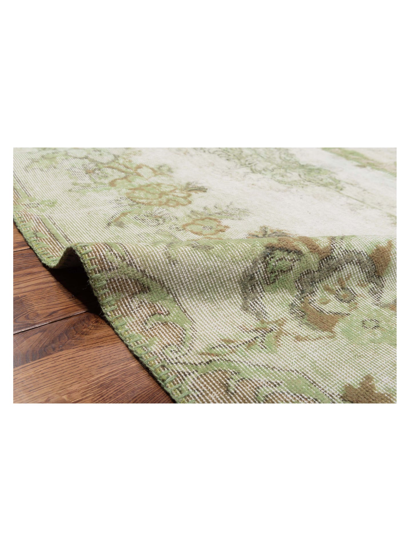 Turkish Vestige Patchwork 146038 Ivory Green 9.1x12 Hand Knotted Rug
